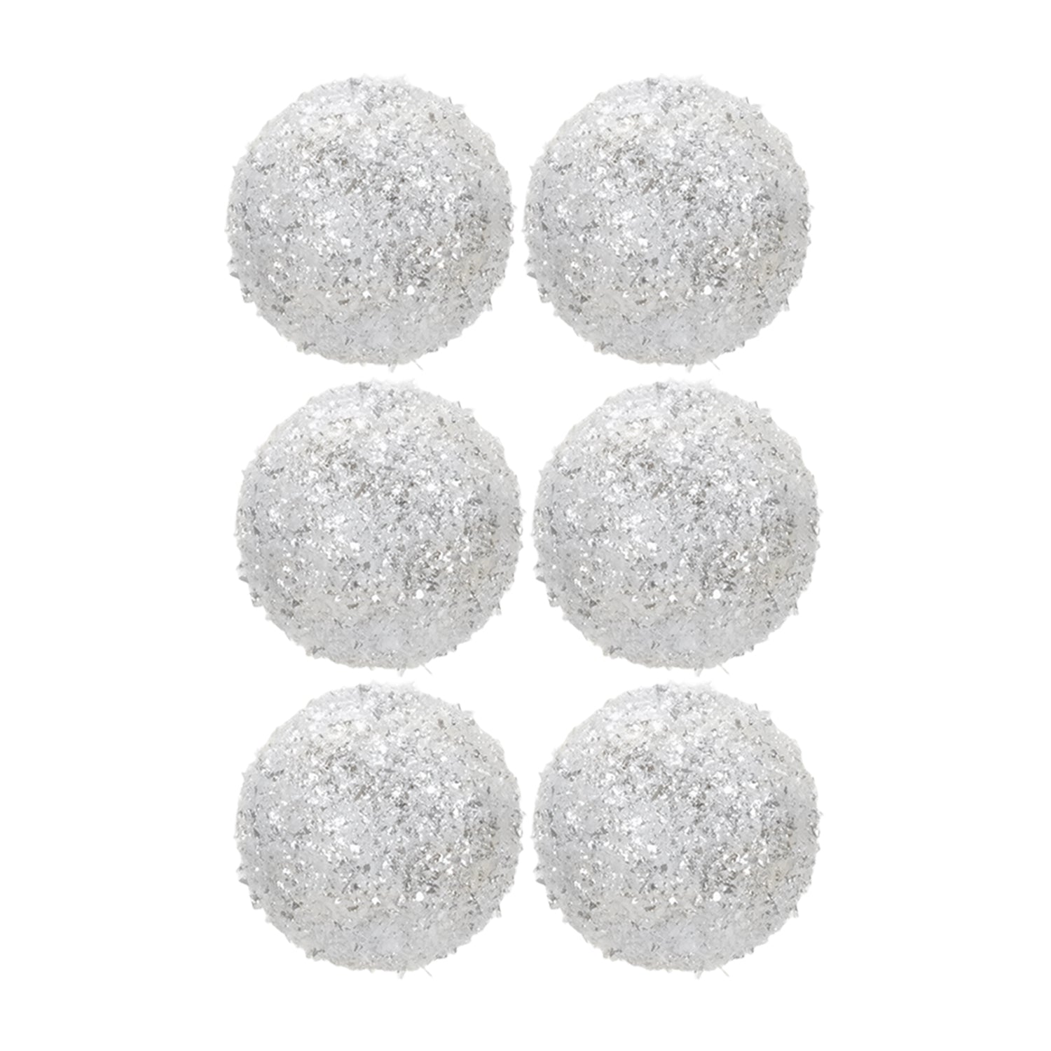 Set 44 Palline Di Natale Bianco E Argento - Miste Lucide, Opache E Glitter - 3cm E 6cm + 4 Stelle - Decorazioni Albero E Casa
