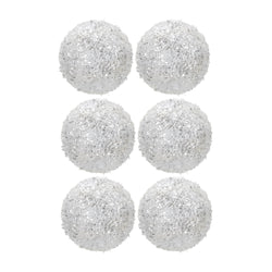 VESTIAMO CASA GRAN NATALE - Palle di Natale Bianche diametro 8 cm - set 6 pezzi