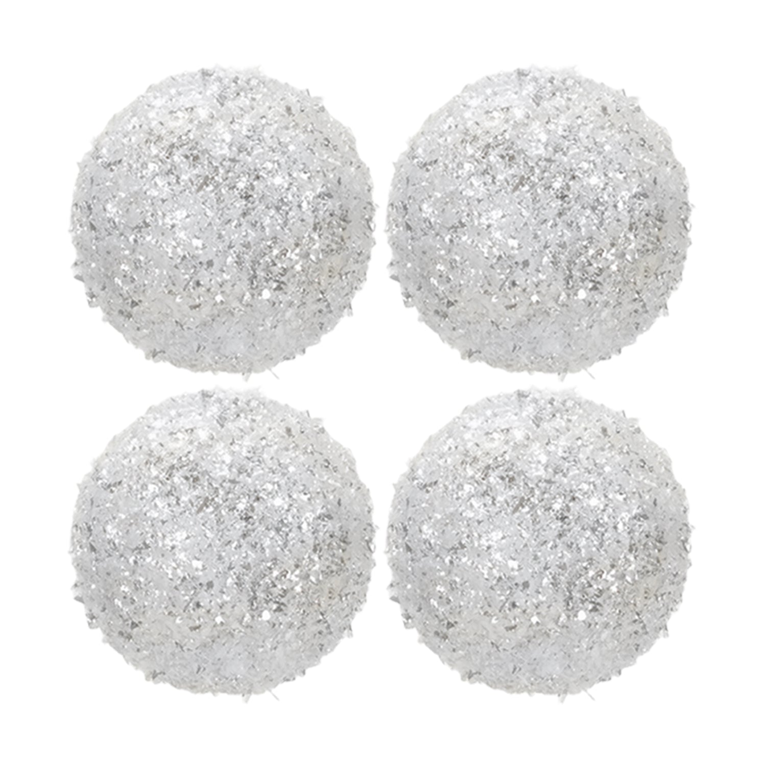 VESTIAMO CASA GRAN NATALE - Palle di Natale Bianche diametro 10 cm - set 4 pezzi