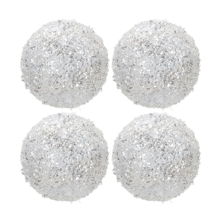 VESTIAMO CASA GRAN NATALE - Palle di Natale Bianche diametro 10 cm - set 4 pezzi