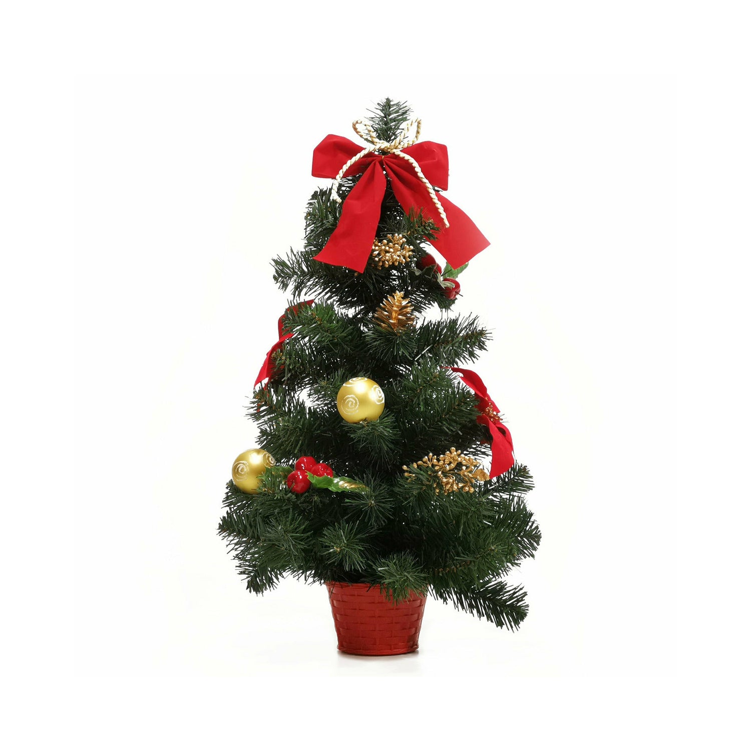 VESTIAMO CASA GRAN NATALE - Albero di Natale con decori rossi e oro h60 cm