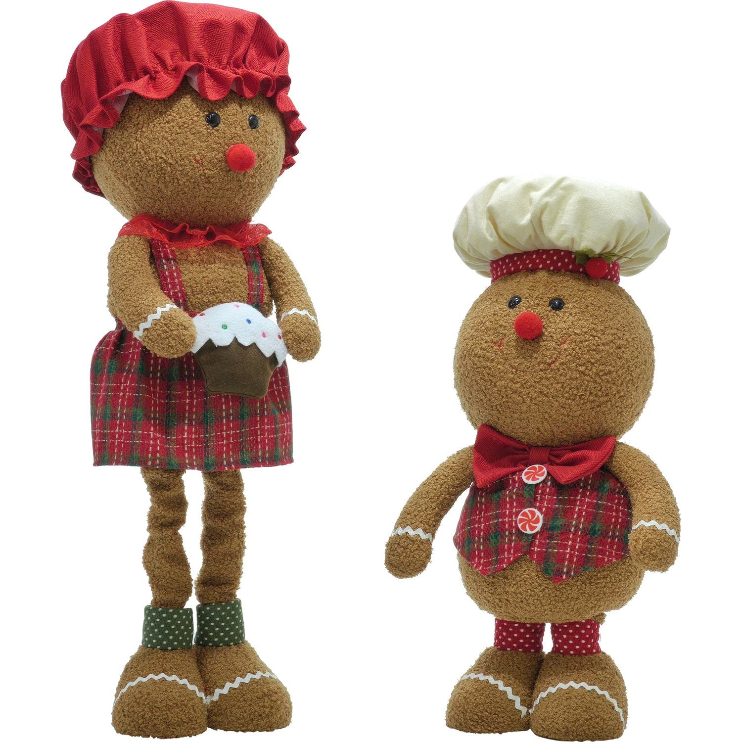 VESTIAMO CASA GRAN NATALE - Omino Pan di Zenzero con gambe estensibili altezza max 80 cm - Decorazione natalizia