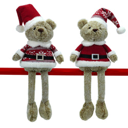 VESTIAMO CASA GRAN NATALE - Orso Natalizio con cappello rosso h55 cm - Decorazione natalizia