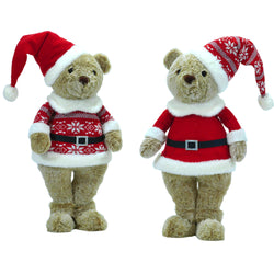 VESTIAMO CASA GRAN NATALE - Orso Natalizio con cappello rosso h50 cm - Decorazione natalizia