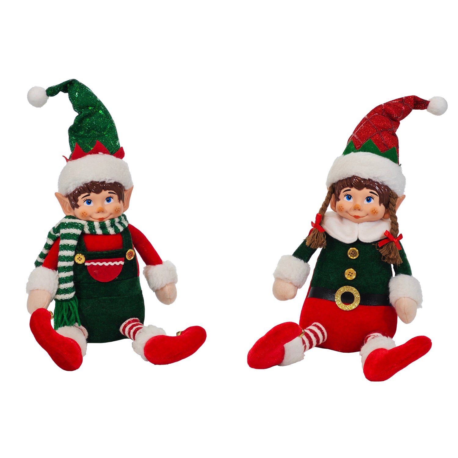 VESTIAMO CASA GRAN NATALE - Elfo Natalizio Decorativo Seduto h45 cm