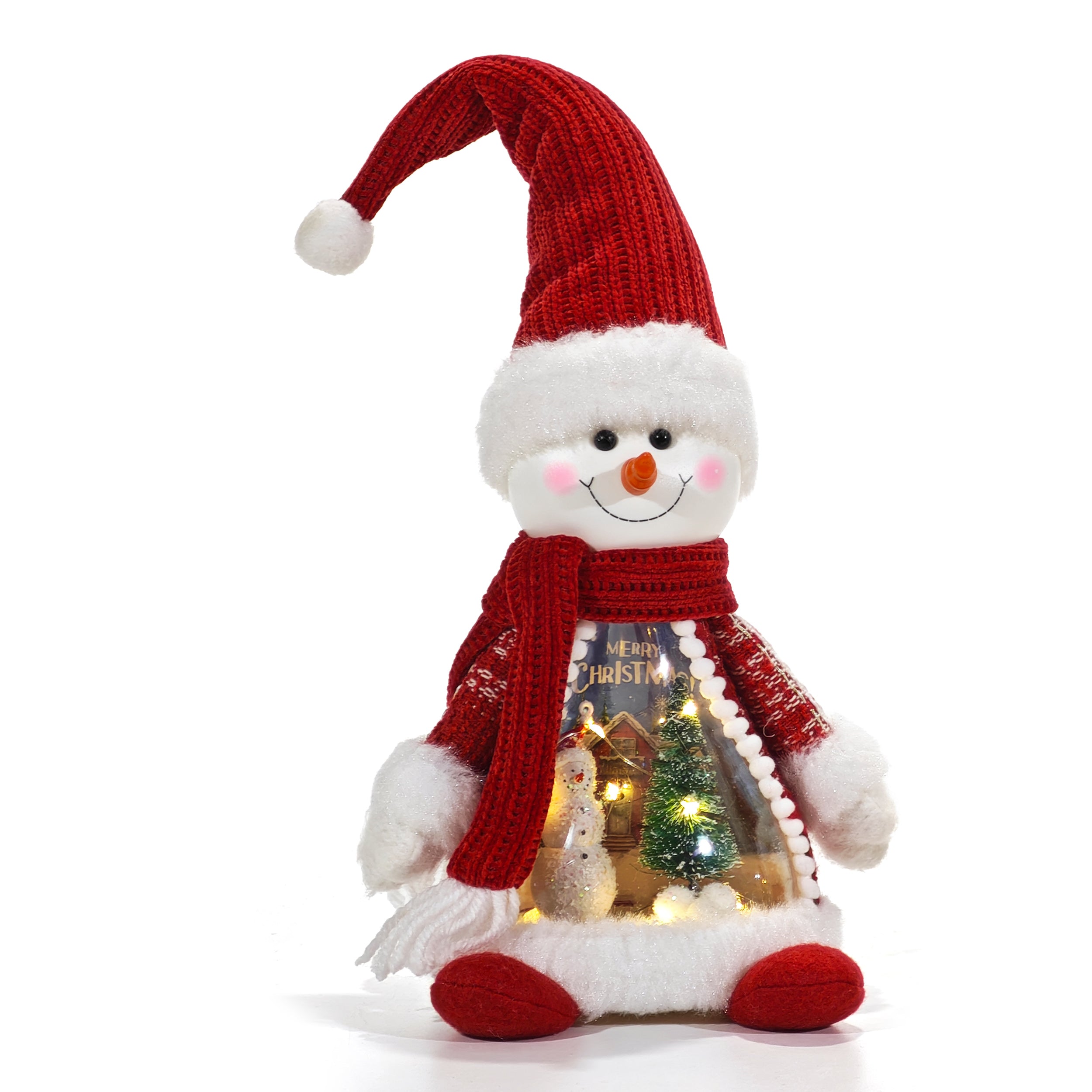 VESTIAMO CASA GRAN NATALE - Personaggio Natalizio h40 cm con ambientazione luminoso - Decorazione natalizia