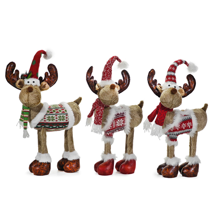 VESTIAMO CASA GRAN NATALE - Renna Natalizia Decorativa con Cappello e Sciarpa h68 cm