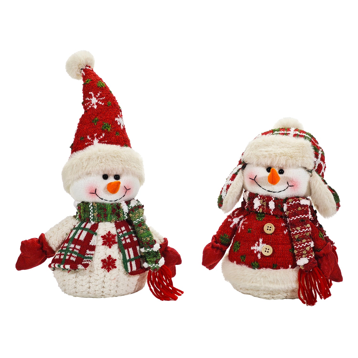 VESTIAMO CASA GRAN NATALE - Personaggio Natalizio in Tessuto Pupazzo Neve h40 cm