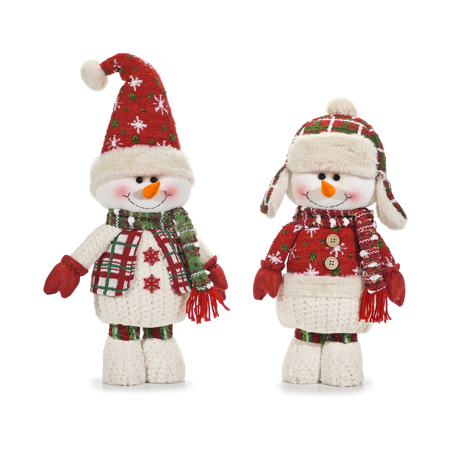 VESTIAMO CASA GRAN NATALE - Personaggio Natalizio in Tessuto Pupazzo Neve h60 cm