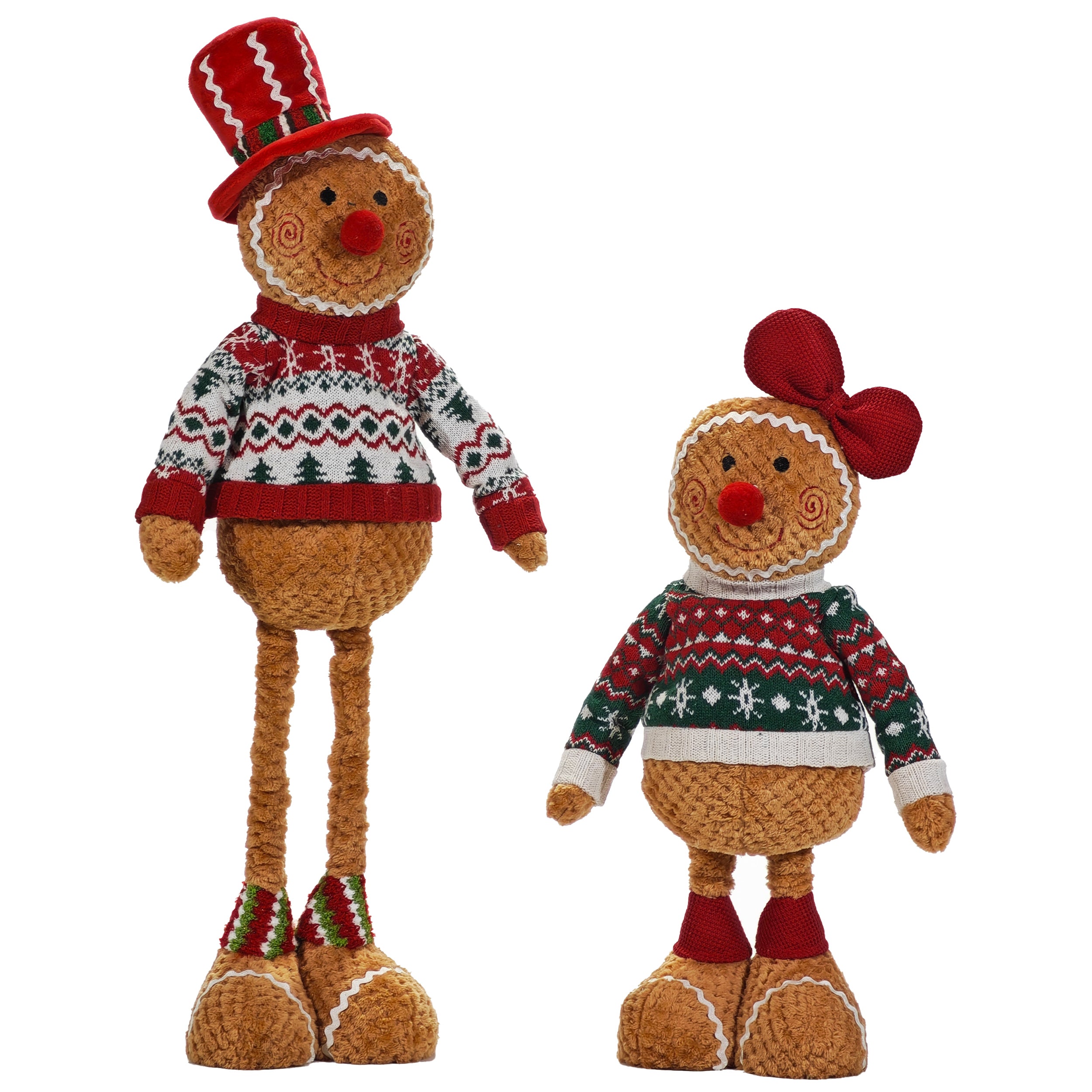VESTIAMO CASA GRAN NATALE - Personaggio Natalizio Pan di Zenzero con Gambe Estensibili fino a 75 cm