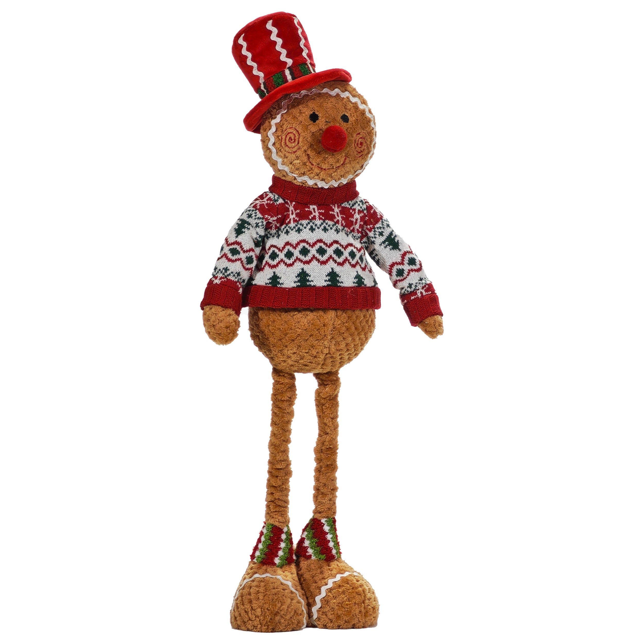 VESTIAMO CASA GRAN NATALE - Personaggio Natalizio Pan di Zenzero con Gambe Estensibili fino a 75 cm