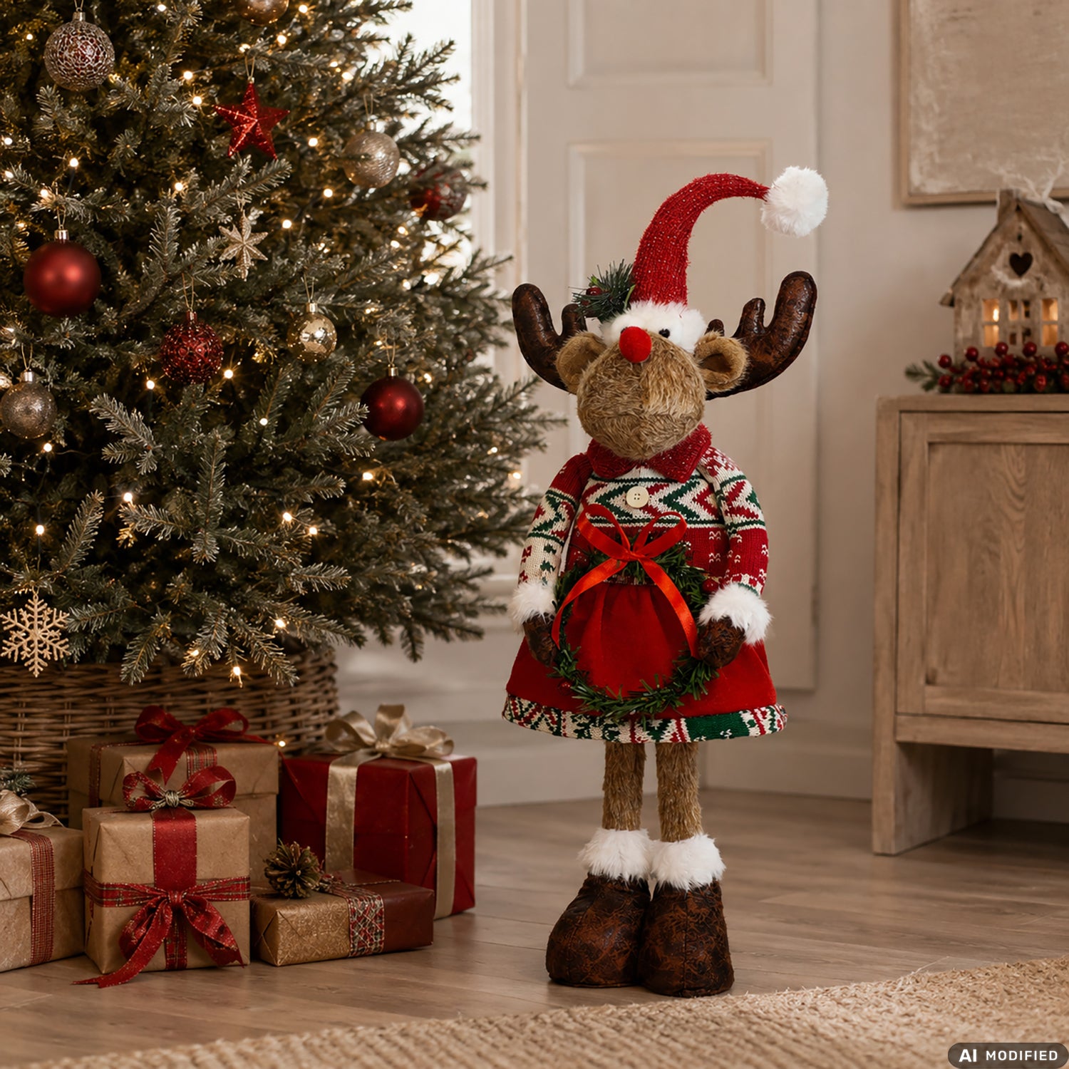 VESTIAMO CASA GRAN NATALE - Renna Natalizia Decorativa h60 cm