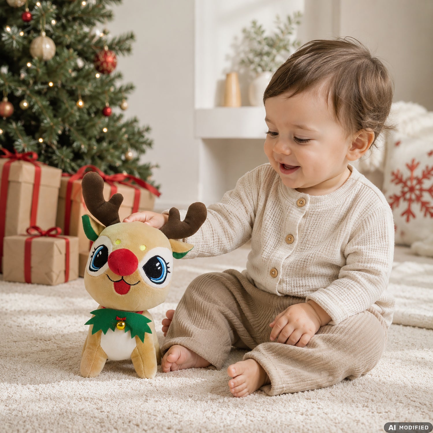 VESTIAMO CASA GRAN NATALE - Renna Natalizia in Peluche h30 cm