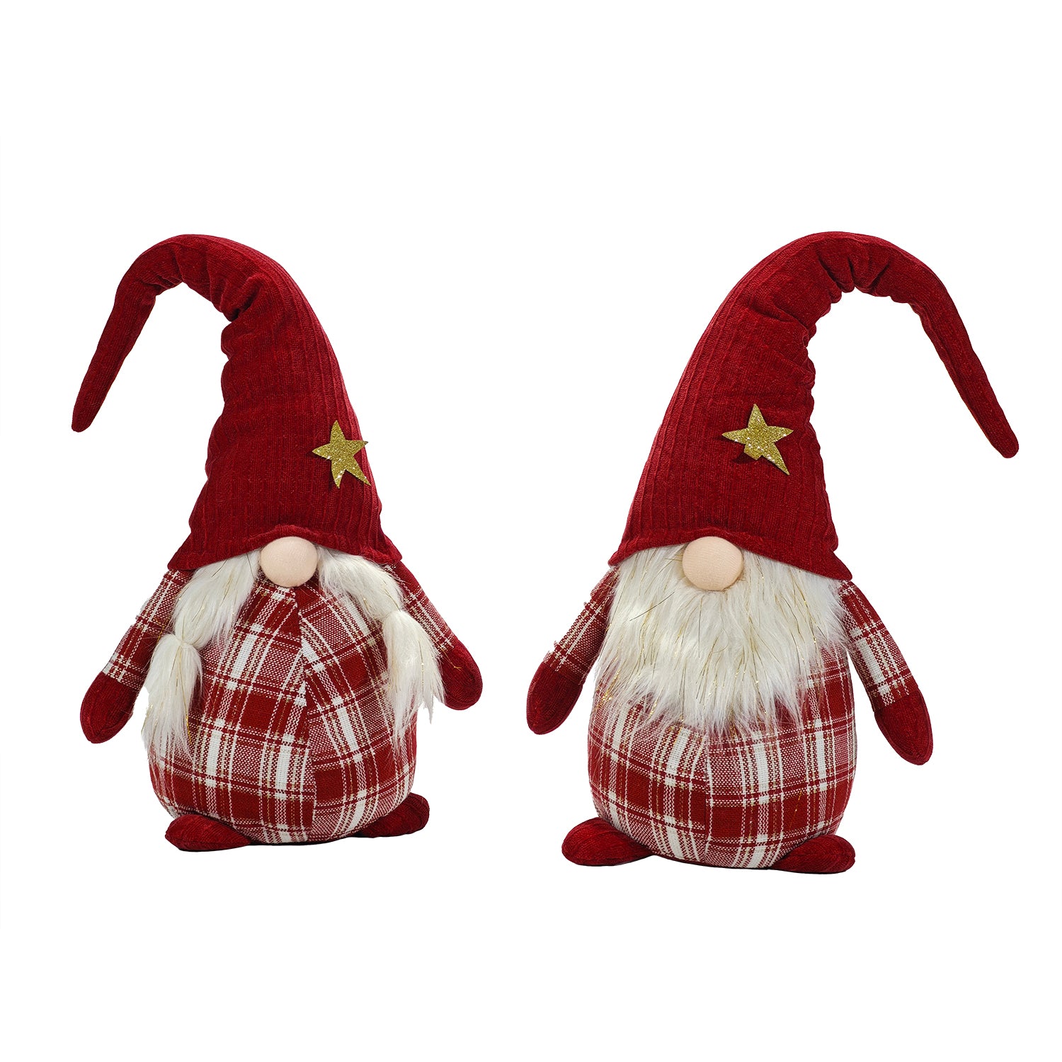 VESTIAMO CASA GRAN NATALE - Gnomo Natalizio Decorativo Rosso Scozzese h66 cm