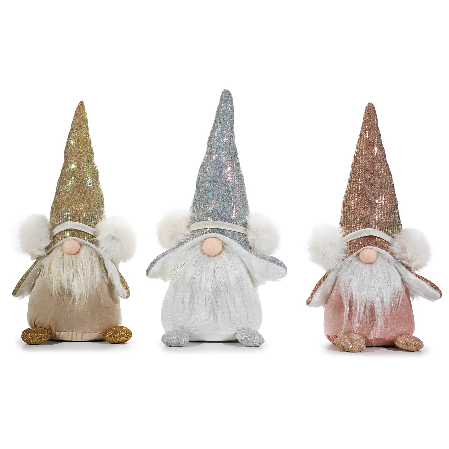 VESTIAMO CASA GRAN NATALE - Gnomo Natalizio Decorativo con Paillettes h49 cm