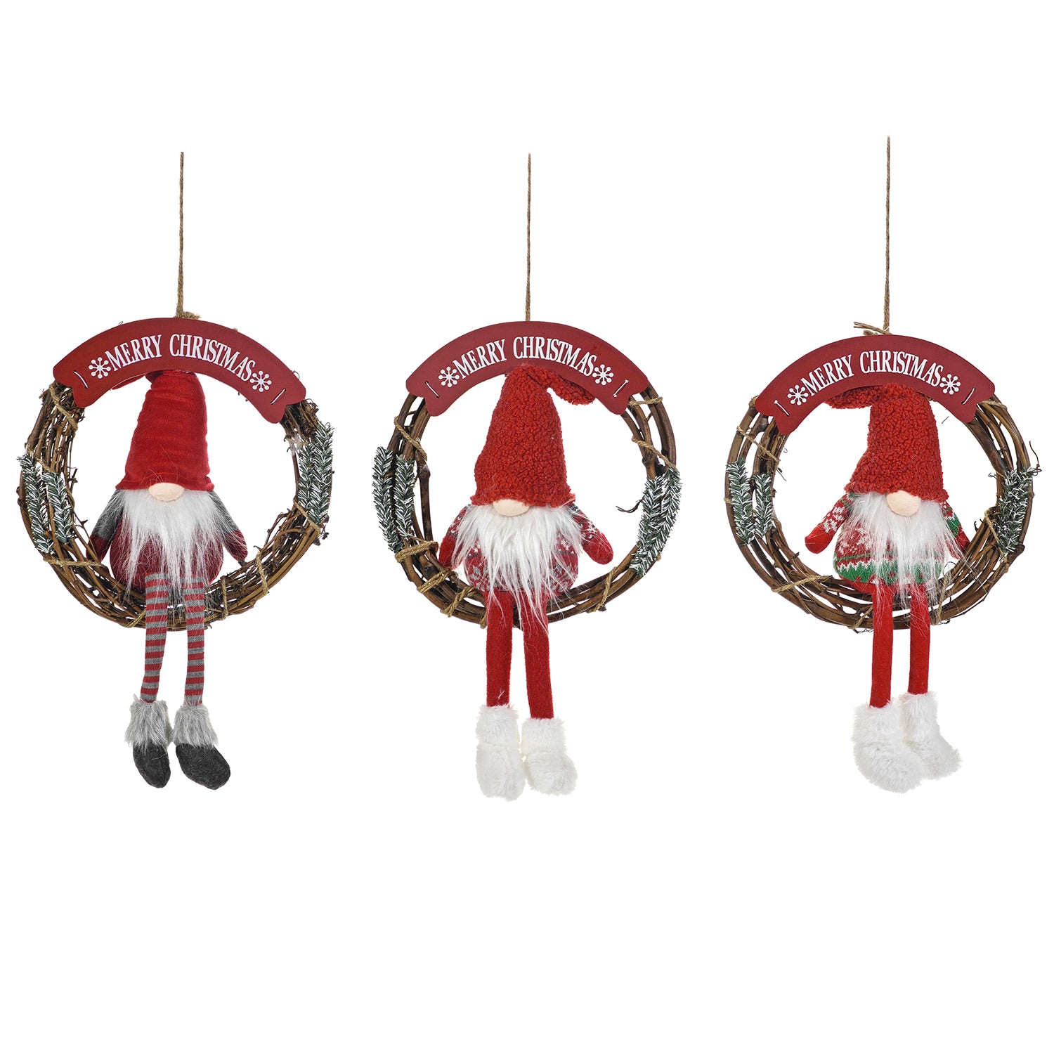 VESTIAMO CASA GRAN NATALE - Ghirlanda Natalizia Appendino Dietroporta con Pupazzo diametro 30 cm