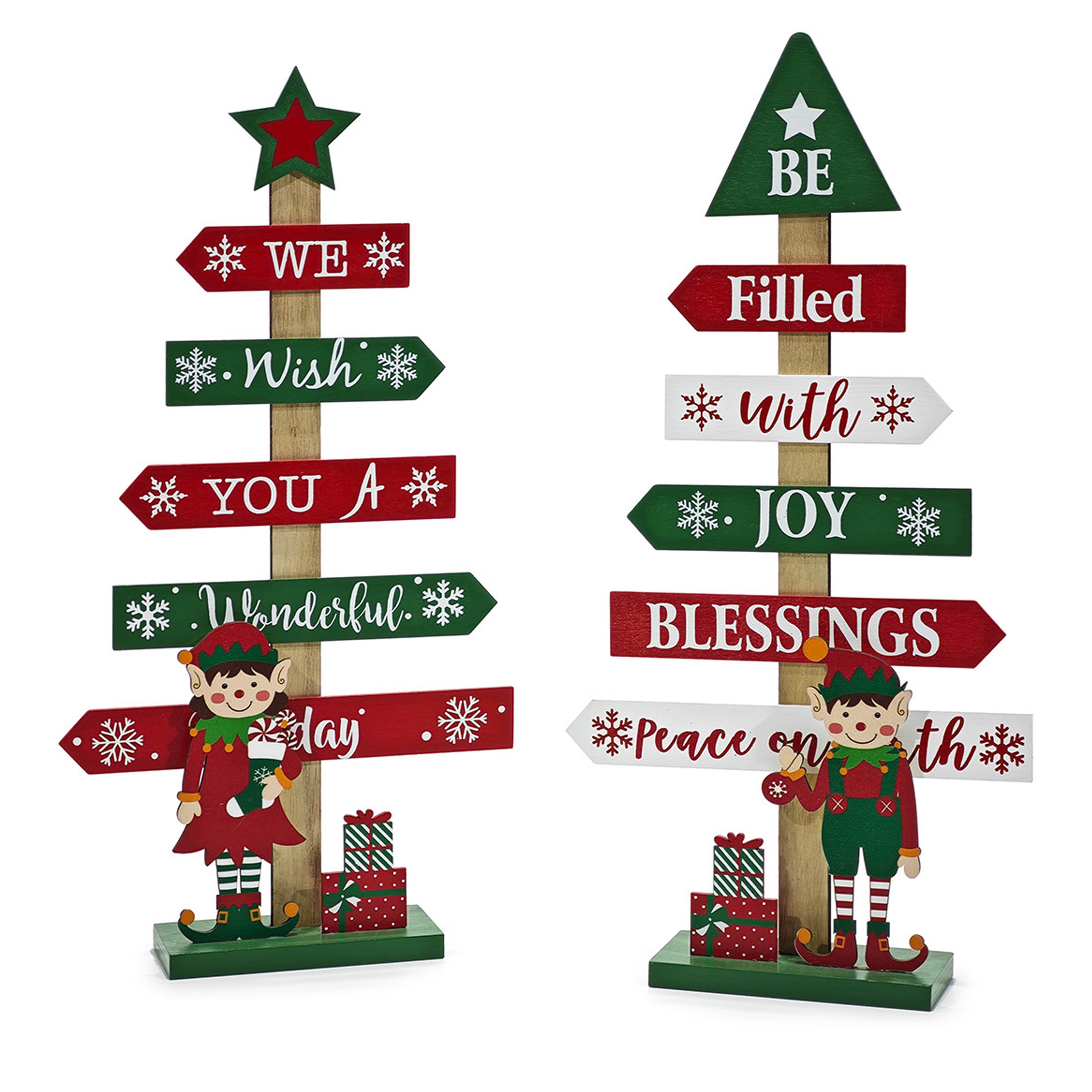 VESTIAMO CASA GRAN NATALE - Albero con Elfo h37 cm - Decorazione natalizia