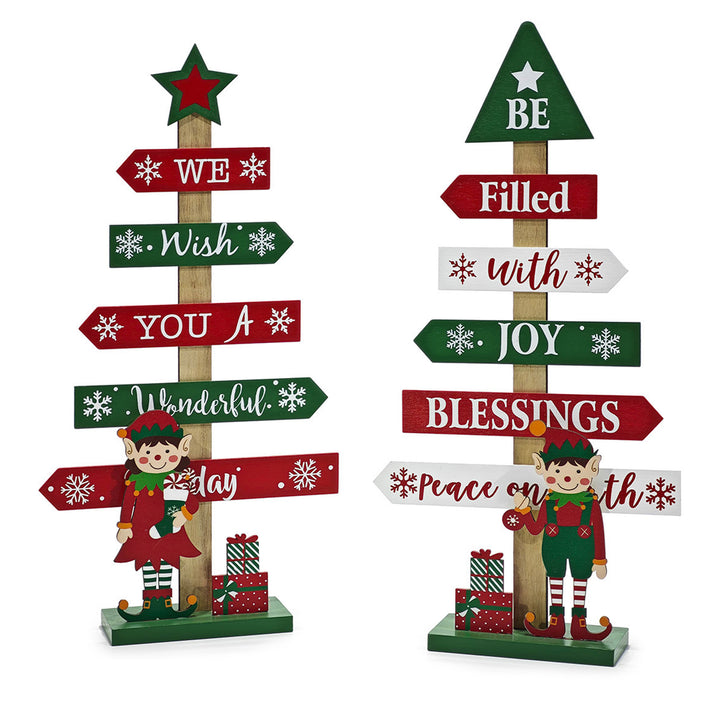 VESTIAMO CASA GRAN NATALE - Albero con Elfo h37 cm - Decorazione natalizia