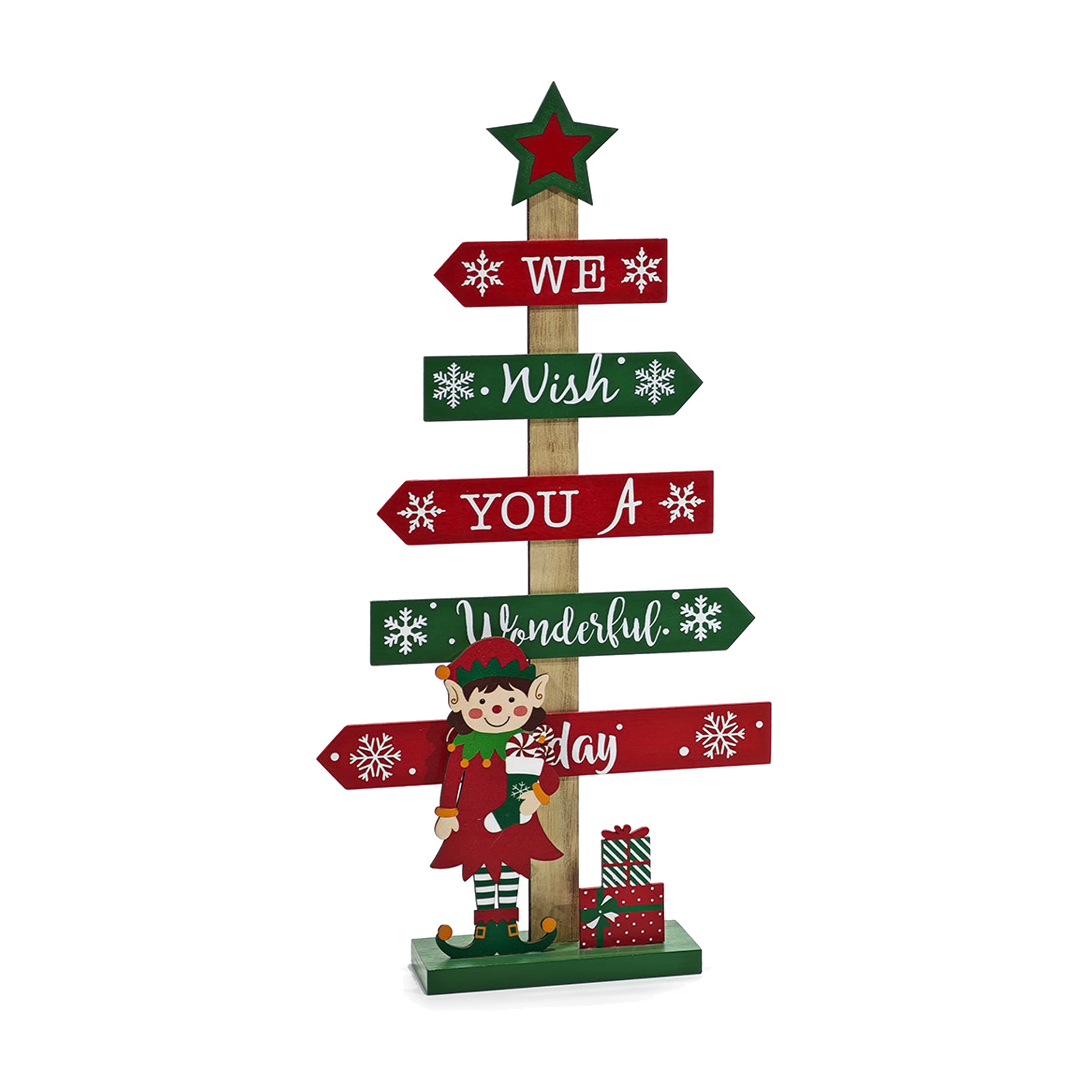 VESTIAMO CASA GRAN NATALE - Albero con Elfo h37 cm - Decorazione natalizia