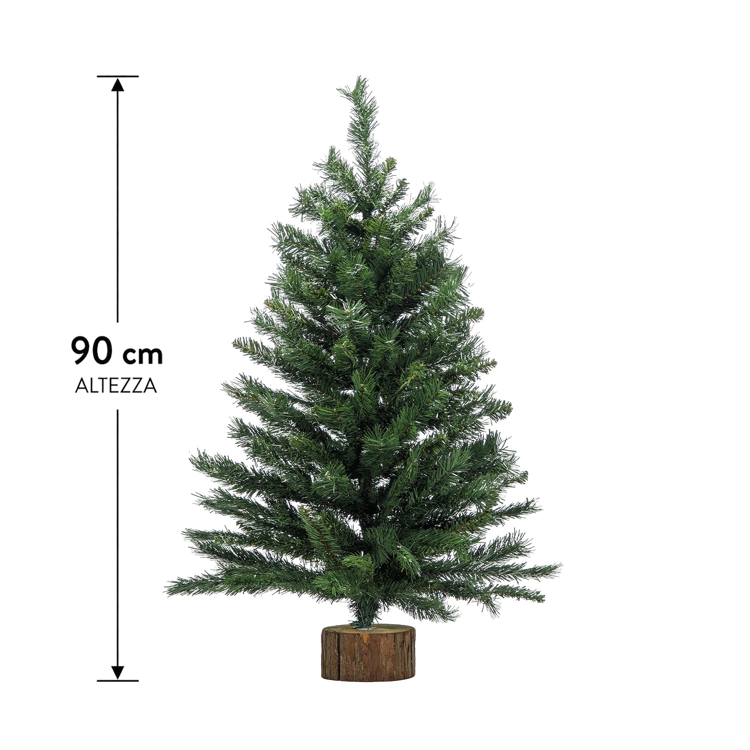 VESTIAMO CASA GRAN NATALE - Albero di Natale Artificiale con Base in Legno h90 cm