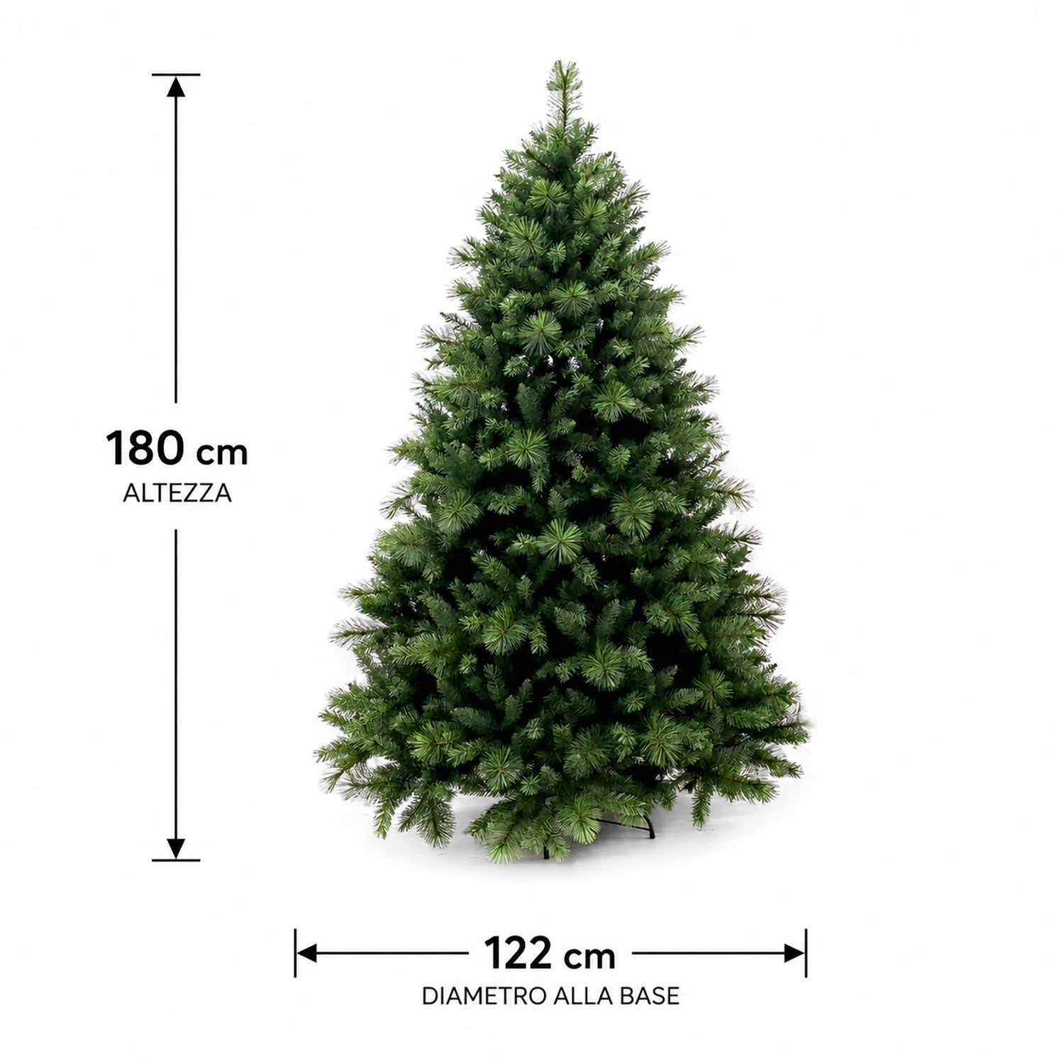 VESTIAMO CASA GRAN NATALE - Albero di Natale Artificiale Ortles - h180 cm diametro alla base 122 cm