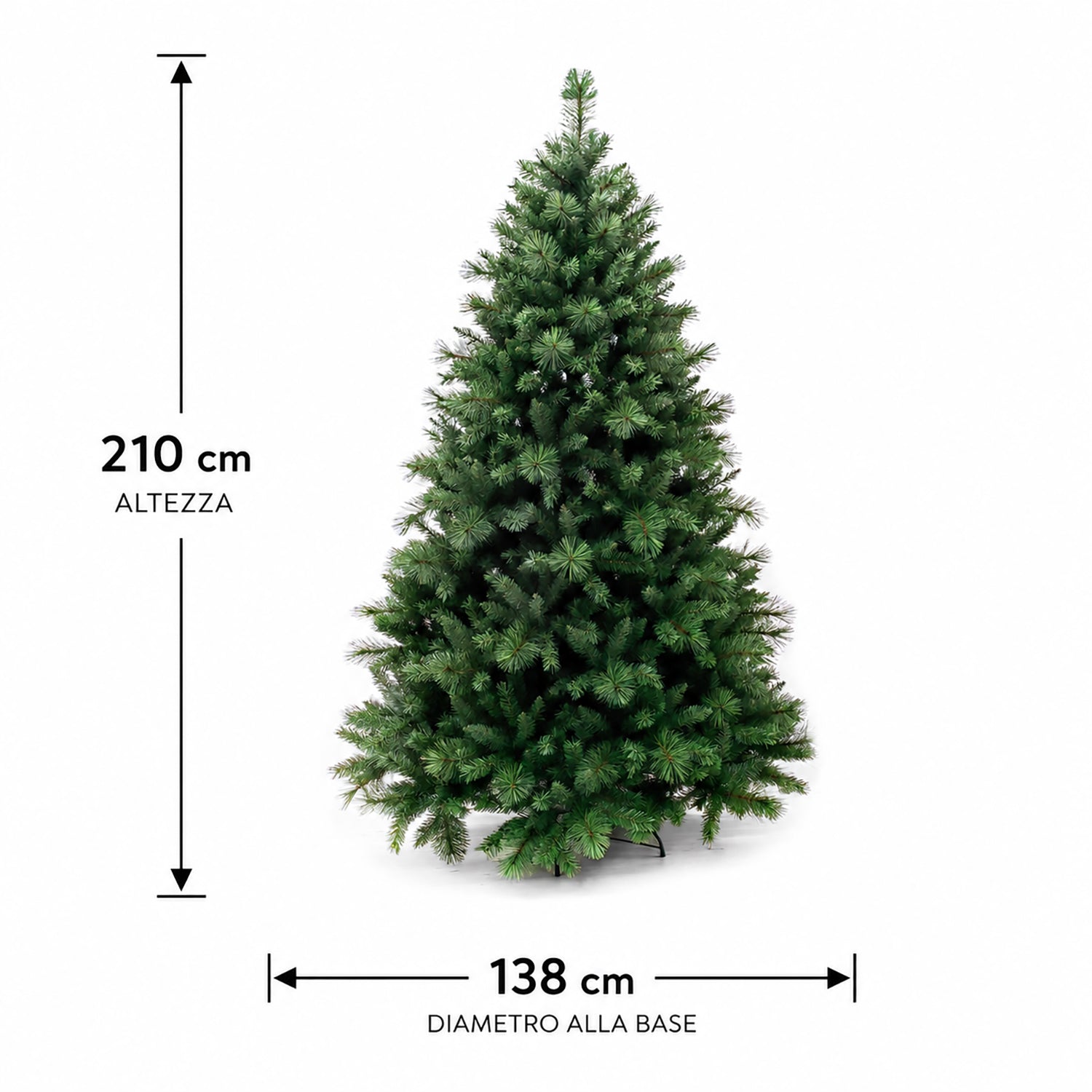 VESTIAMO CASA GRAN NATALE - Albero di Natale Artificiale Ortles - h210 cm diametro alla base 138 cm