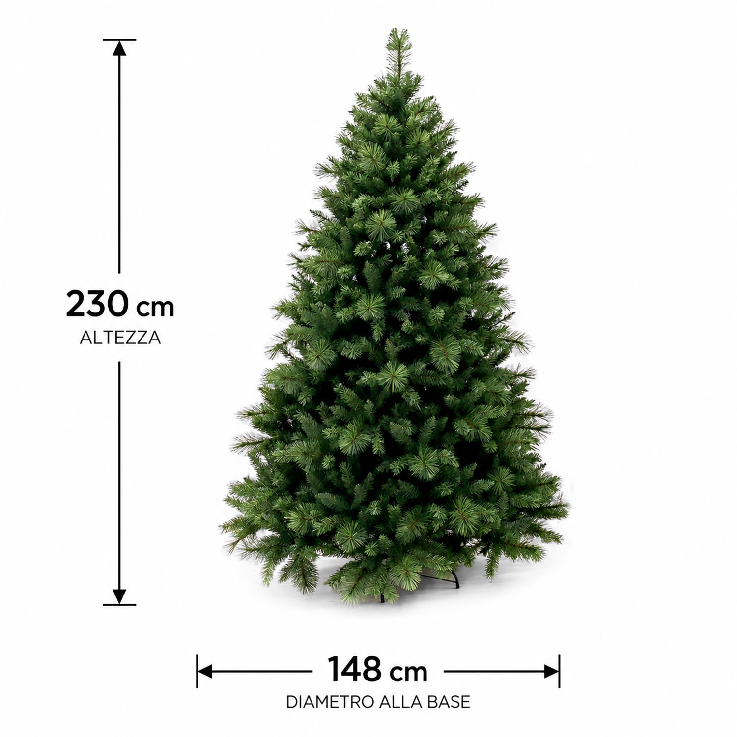 VESTIAMO CASA GRAN NATALE - Albero di Natale Artificiale Ortles - h230 cm diametro alla base 148 cm