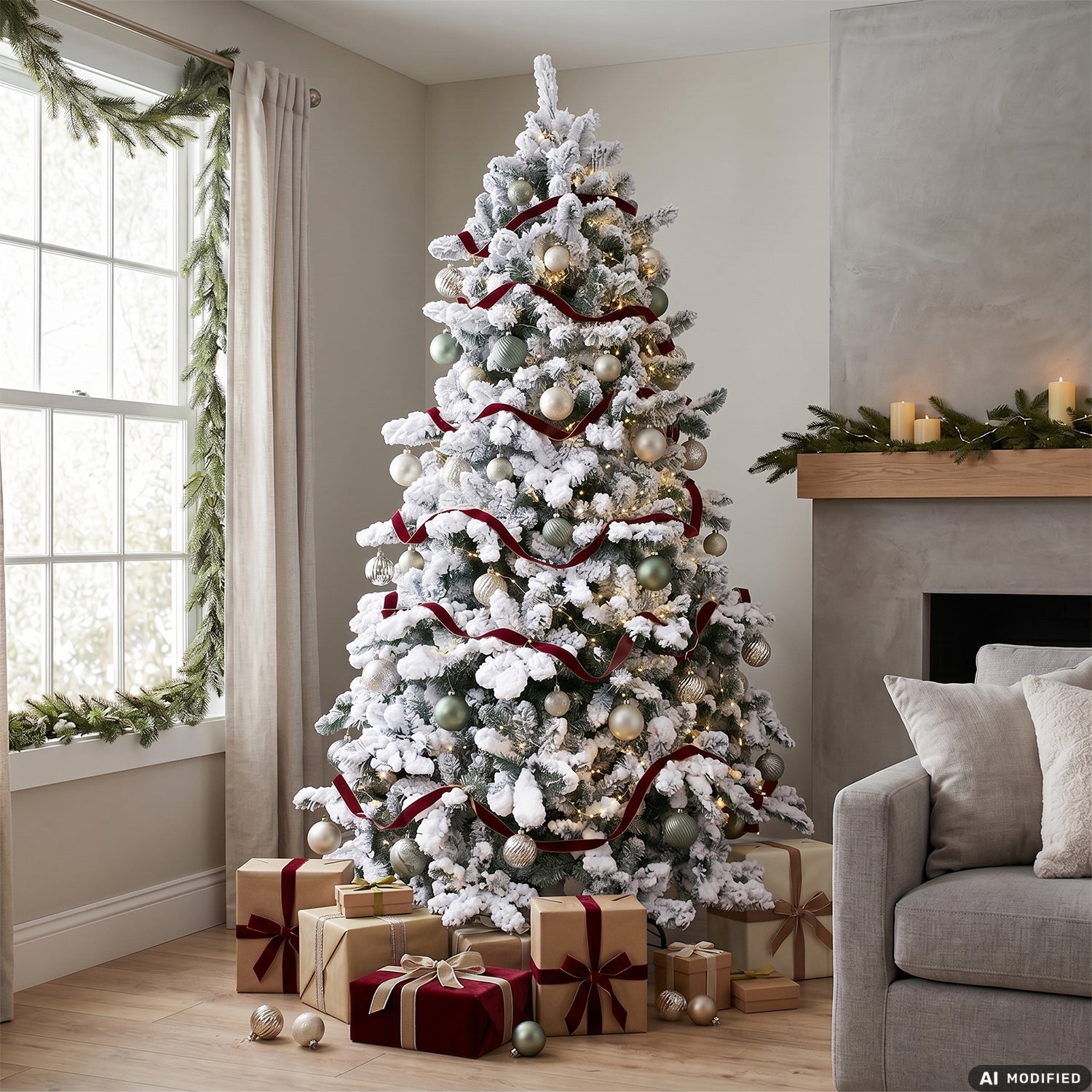 VESTIAMO CASA GRAN NATALE - Albero di Natale Artificiale Tarvisio Innevato - h180 cm diametro alla base 122 cm