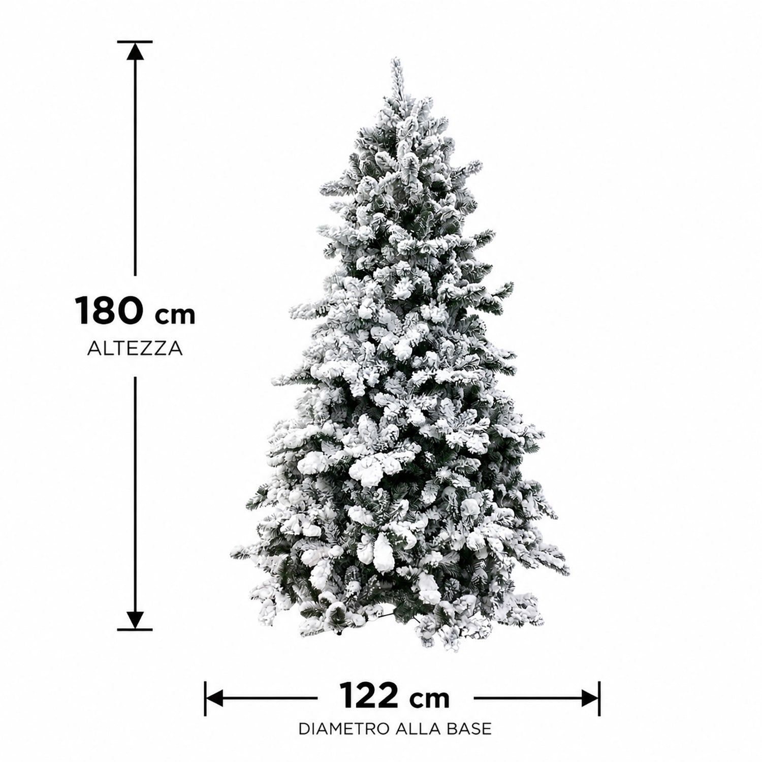 VESTIAMO CASA GRAN NATALE - Albero di Natale Artificiale Tarvisio Innevato - h180 cm diametro alla base 122 cm