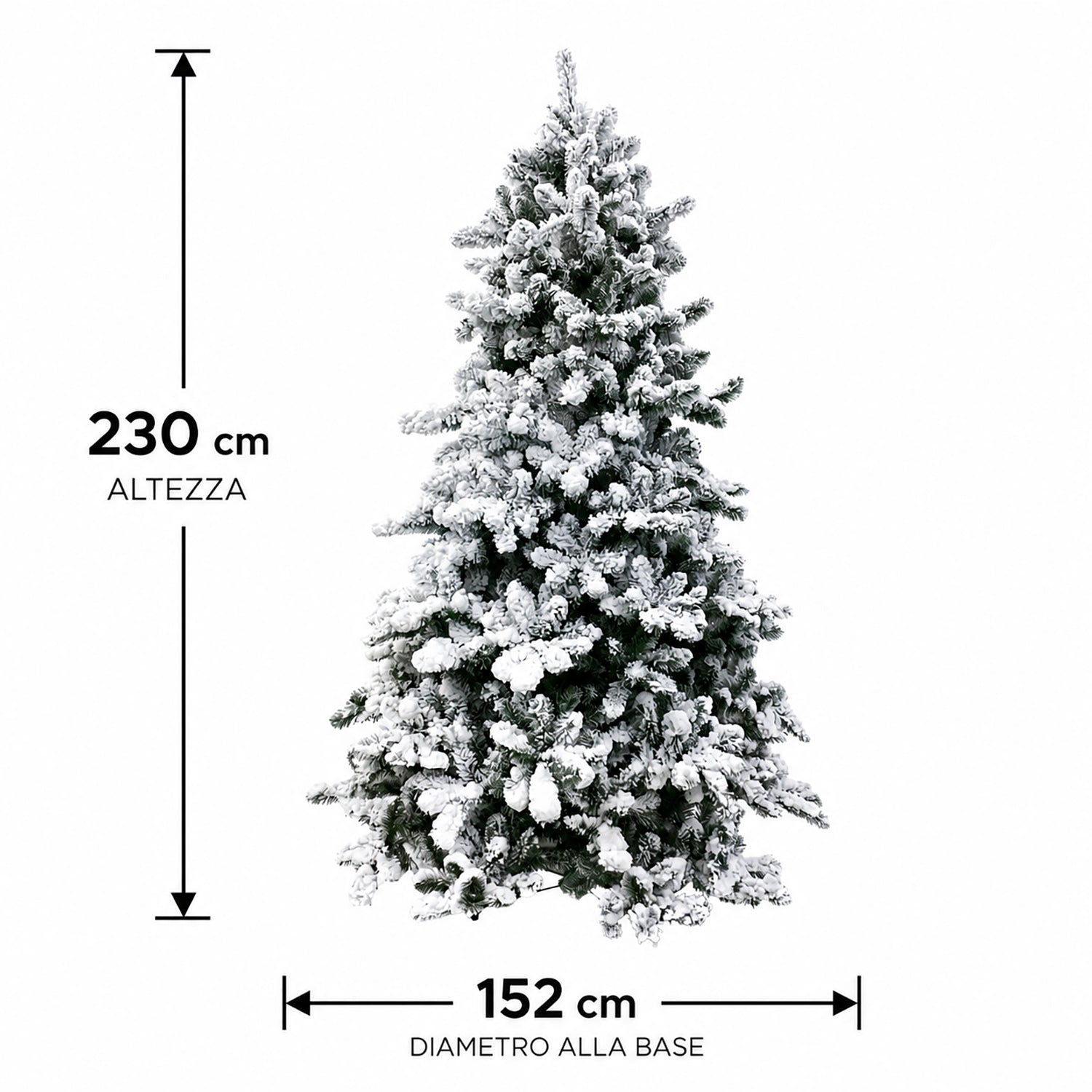 VESTIAMO CASA GRAN NATALE - Albero di Natale Tarvisio Innevato - h230 cm diametro alla base 152 cm