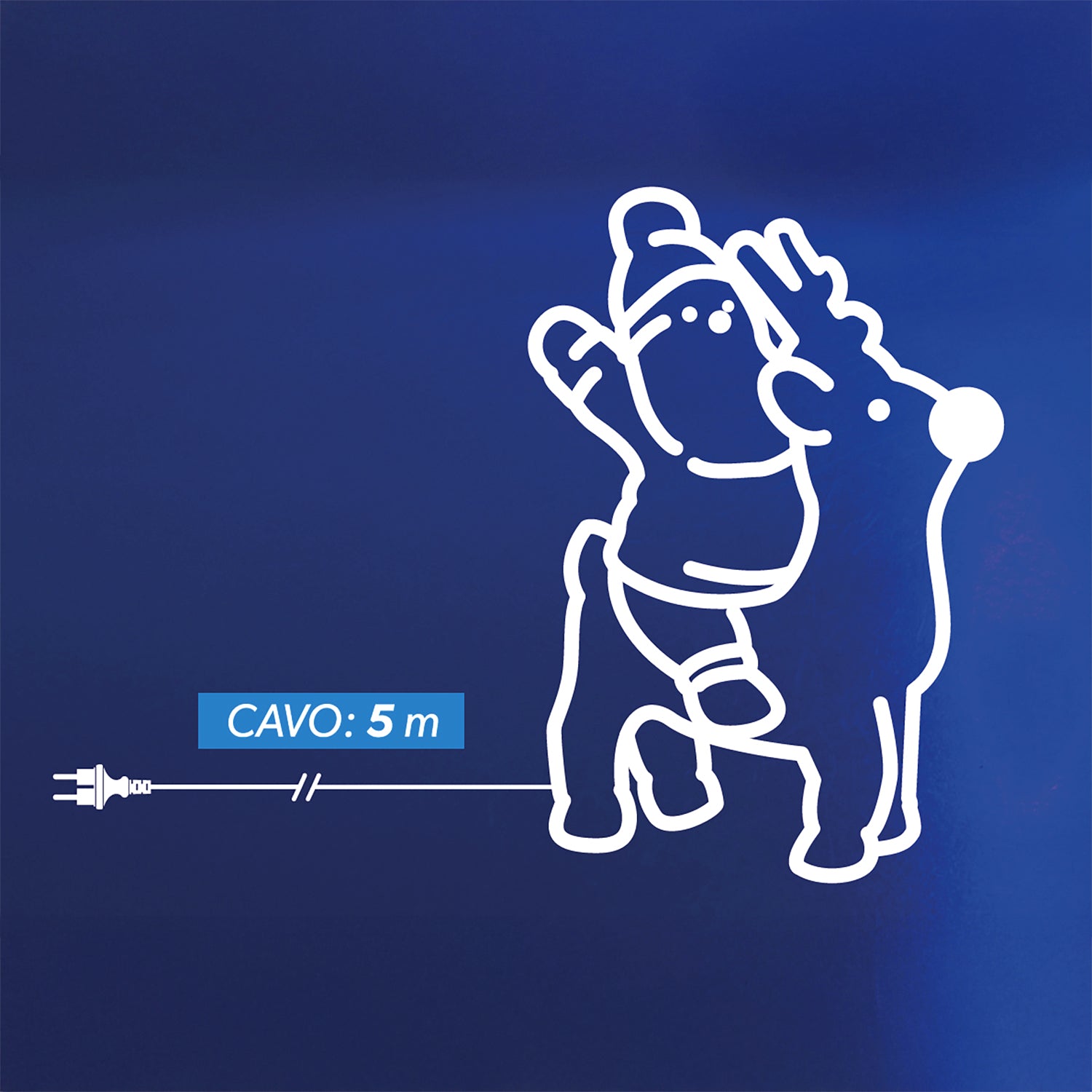 DICTROLUX - Babbo Natale sulla Renna 30 LED Bianco Caldo