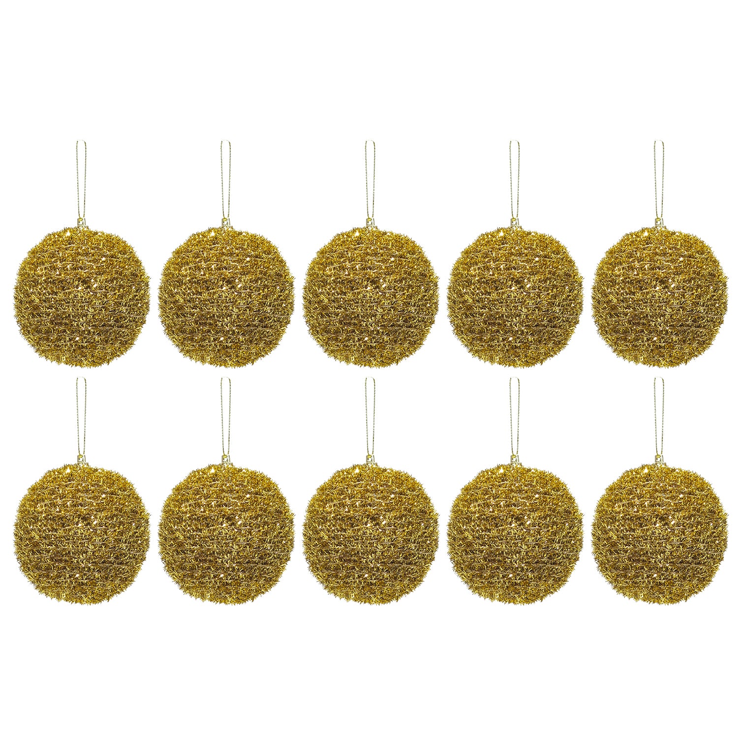VESTIAMO CASA GRAN NATALE - Palle di Natale Oro Glitterate diametro 6 cm - set 10 pezzi
