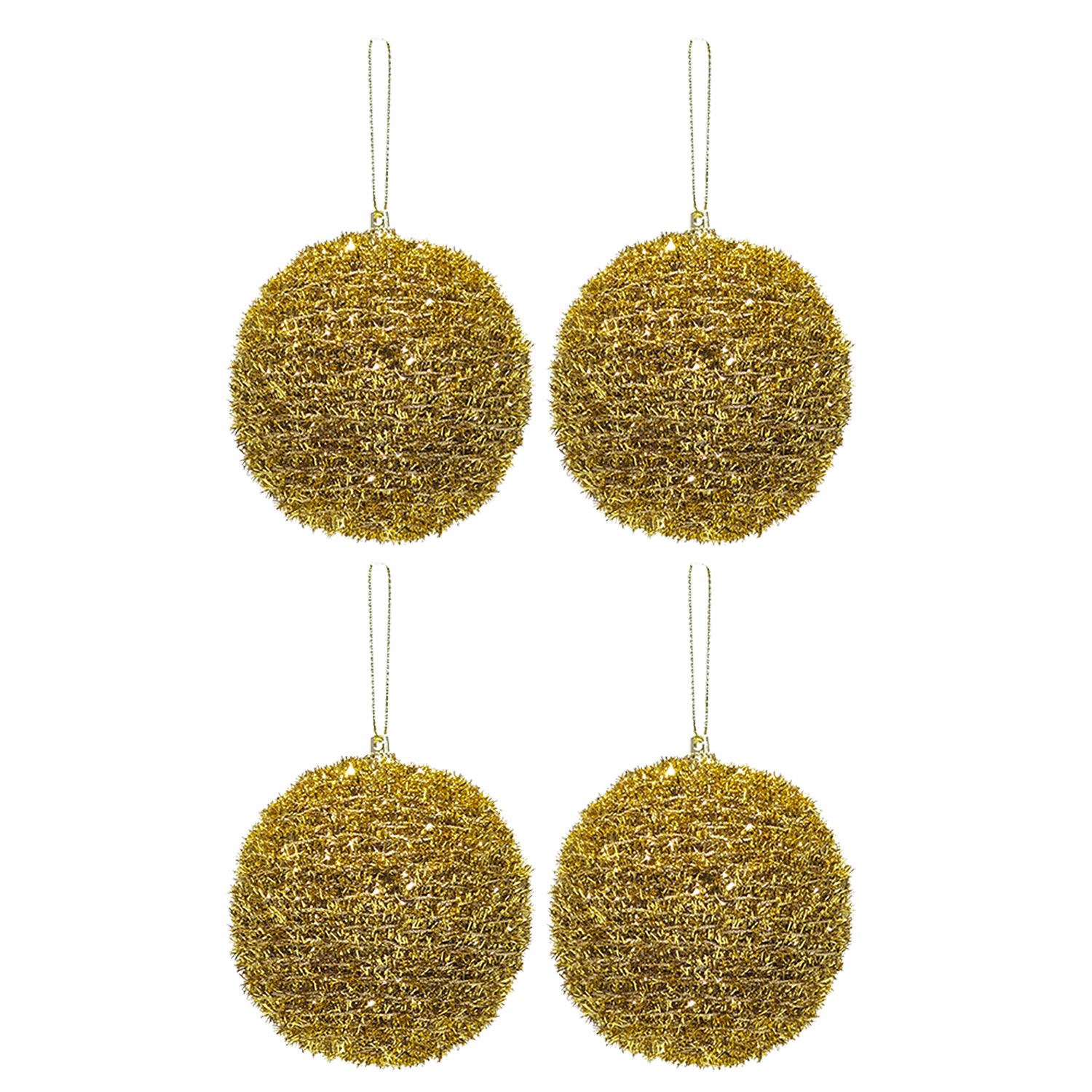 VESTIAMO CASA GRAN NATALE - Palle di Natale Oro Glitterate diametro 10 cm - set 4 pezzi