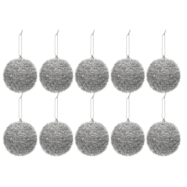 VESTIAMO CASA GRAN NATALE - Palle di Natale Silver Glitterate diametro 6 cm - set 10 pezzi
