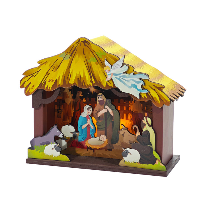VESTIAMO CASA GRAN NATALE - Natività Luminosa LED Bianco Caldo h16x18x8 cm