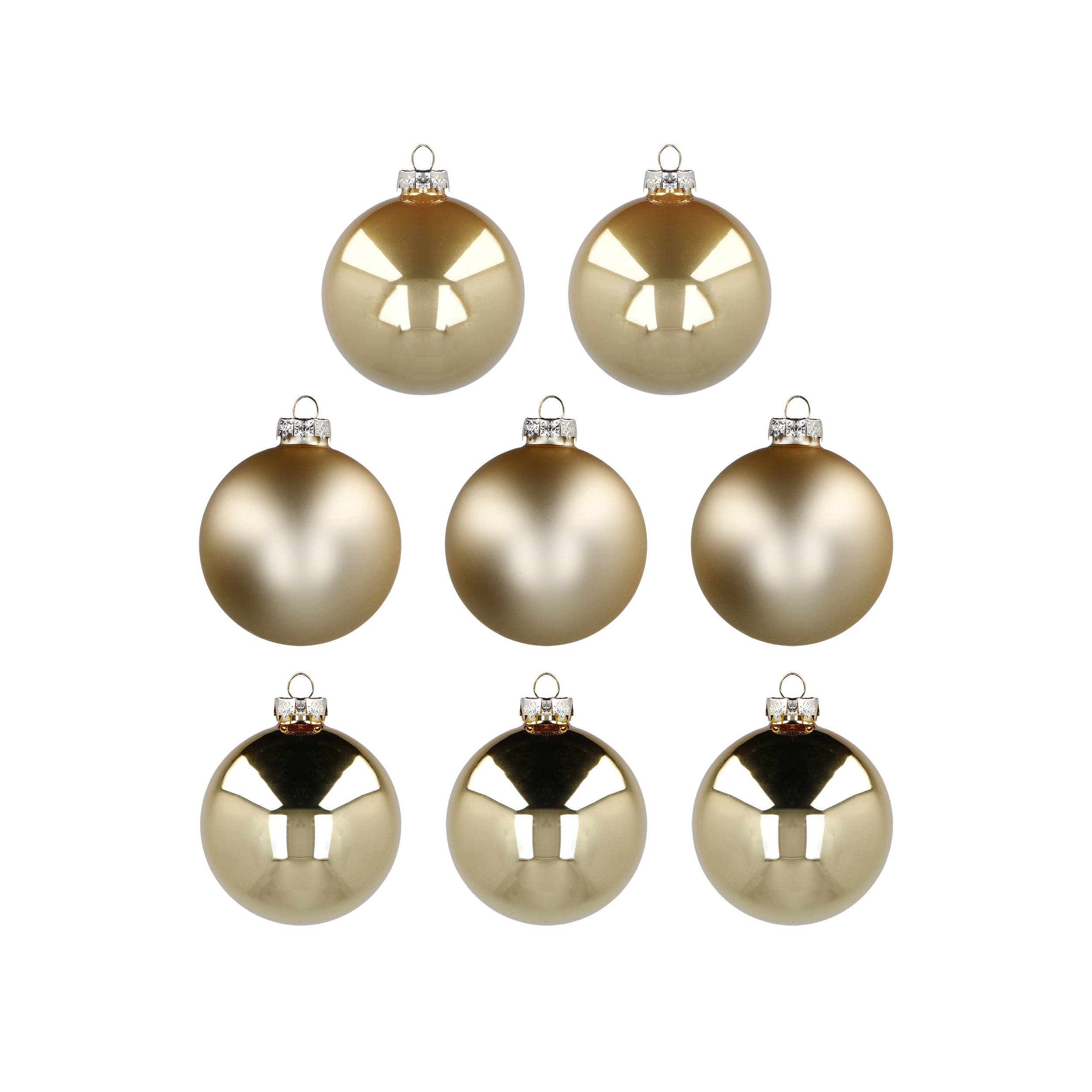 VESTIAMO CASA GRAN NATALE - Set 8 Palline di Natale in Vetro Soffiato Oro diametro 8 cm