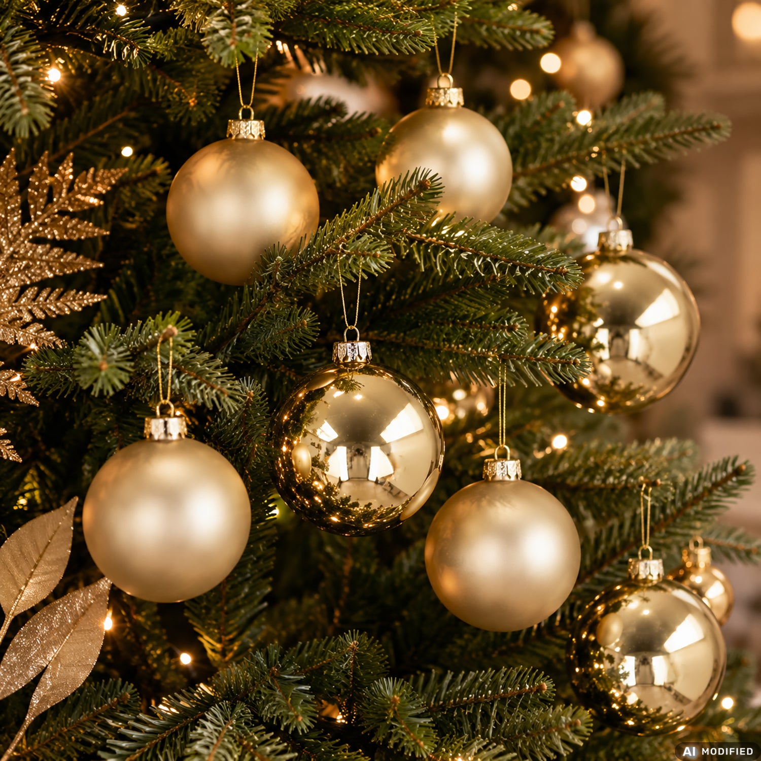 VESTIAMO CASA GRAN NATALE - Set 8 Palline di Natale in Vetro Soffiato Oro diametro 8 cm