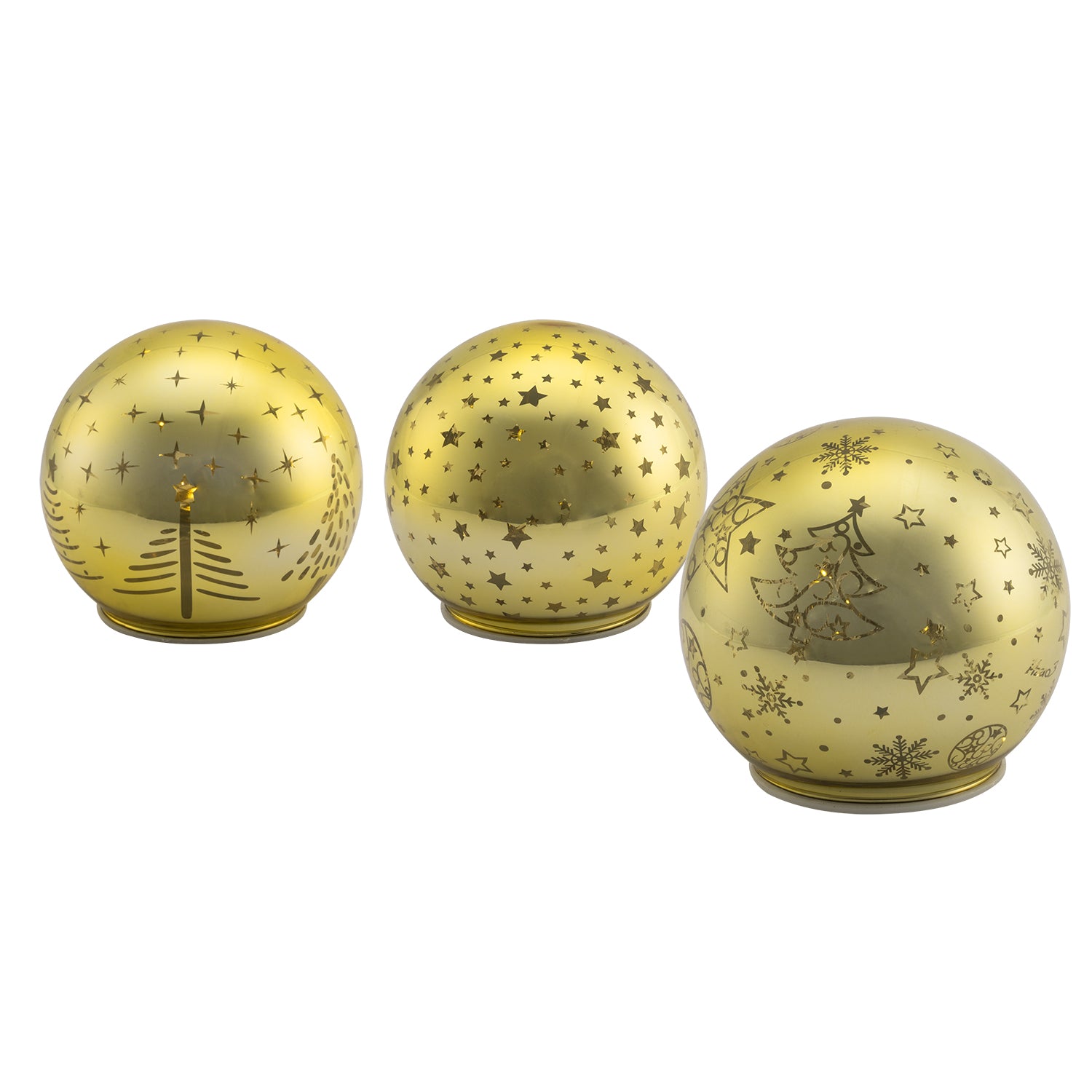 DICTROLUX - Sfera Luminosa in Vetro Borosilicato Oro LED Bianco Caldo diametro 15 cm