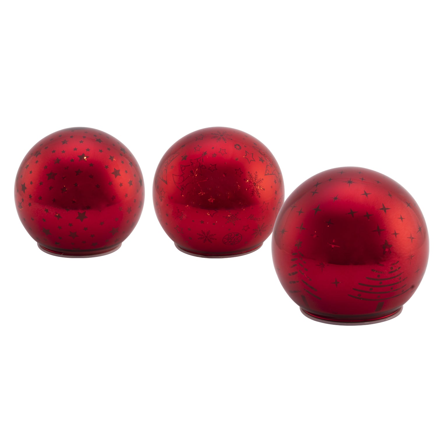 DICTROLUX - Sfera Luminosa in Vetro Borosilicato Rosso LED Bianco Caldo diametro 15 cm