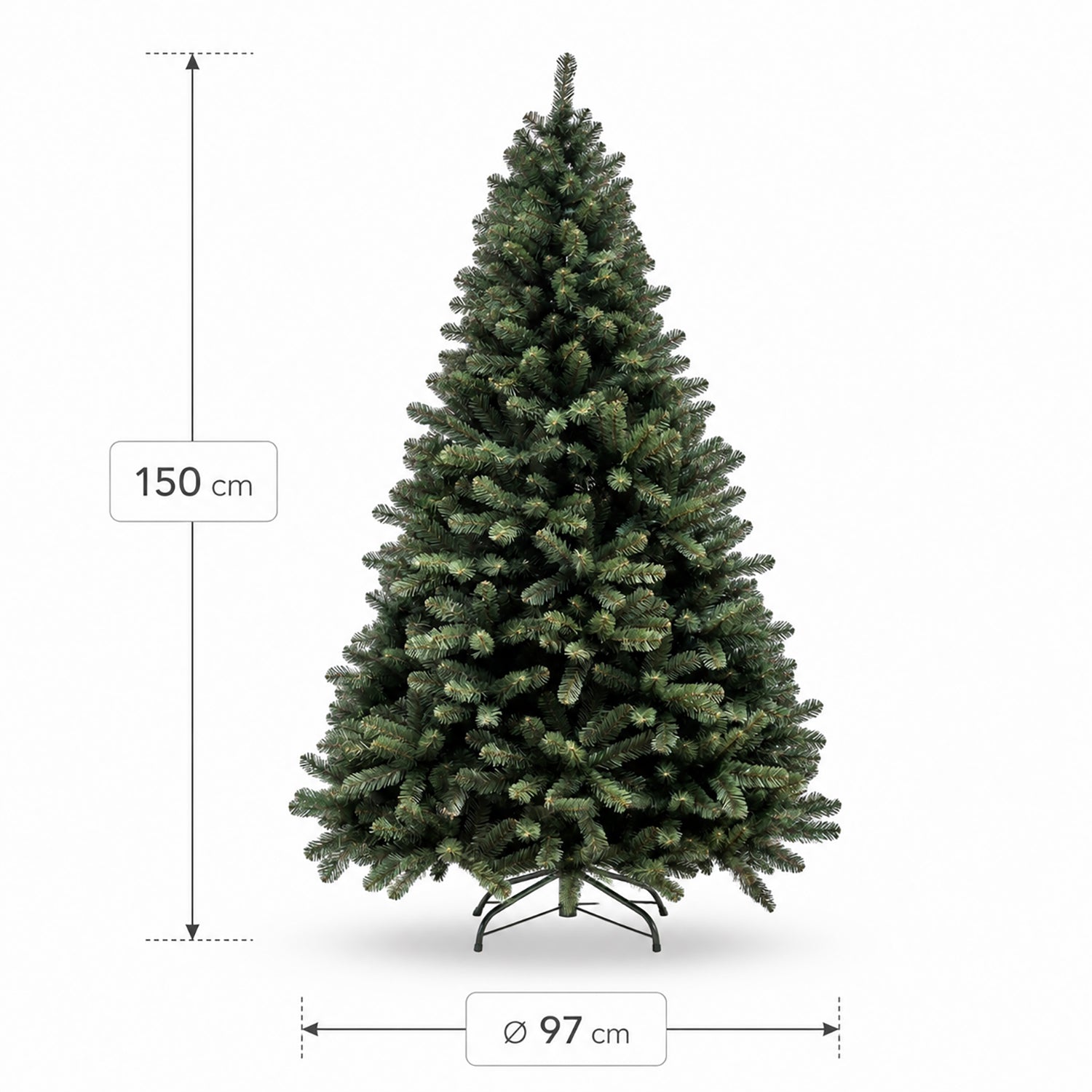 VESTIAMO CASA GRAN NATALE - Albero di Natale Artificiale Alta Badia - h150 cm diametro alla base 97 cm