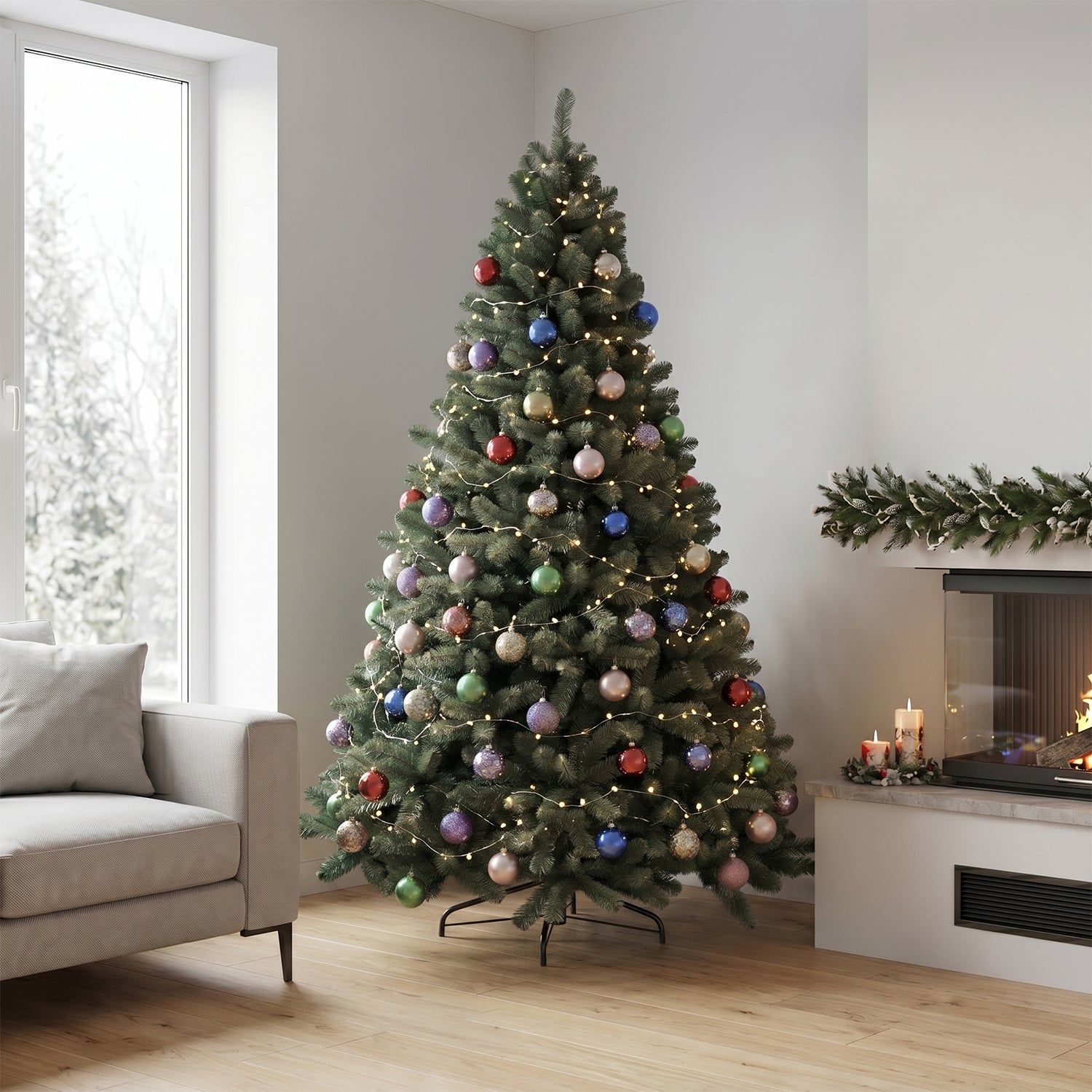 VESTIAMO CASA GRAN NATALE - Albero di Natale Artificiale Alta Badia - h230 cm diametro alla base 139 cm