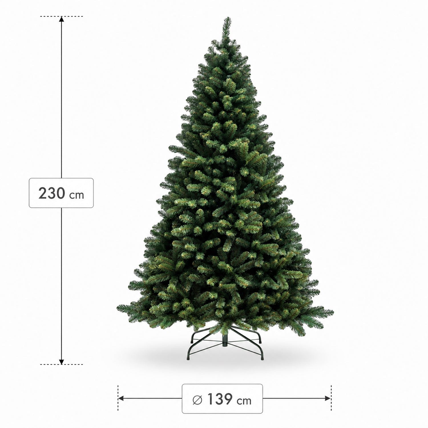 VESTIAMO CASA GRAN NATALE - Albero di Natale Artificiale Alta Badia - h230 cm diametro alla base 139 cm
