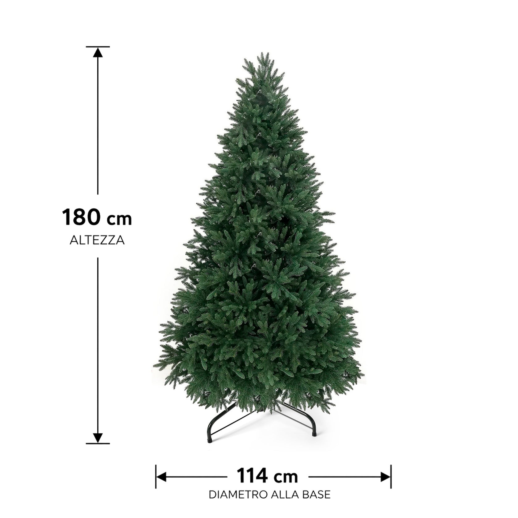 VESTIAMO CASA GRAN NATALE - Albero di Natale Artificiale Nordico in PE - h180 cm diametro alla base 114 cm
