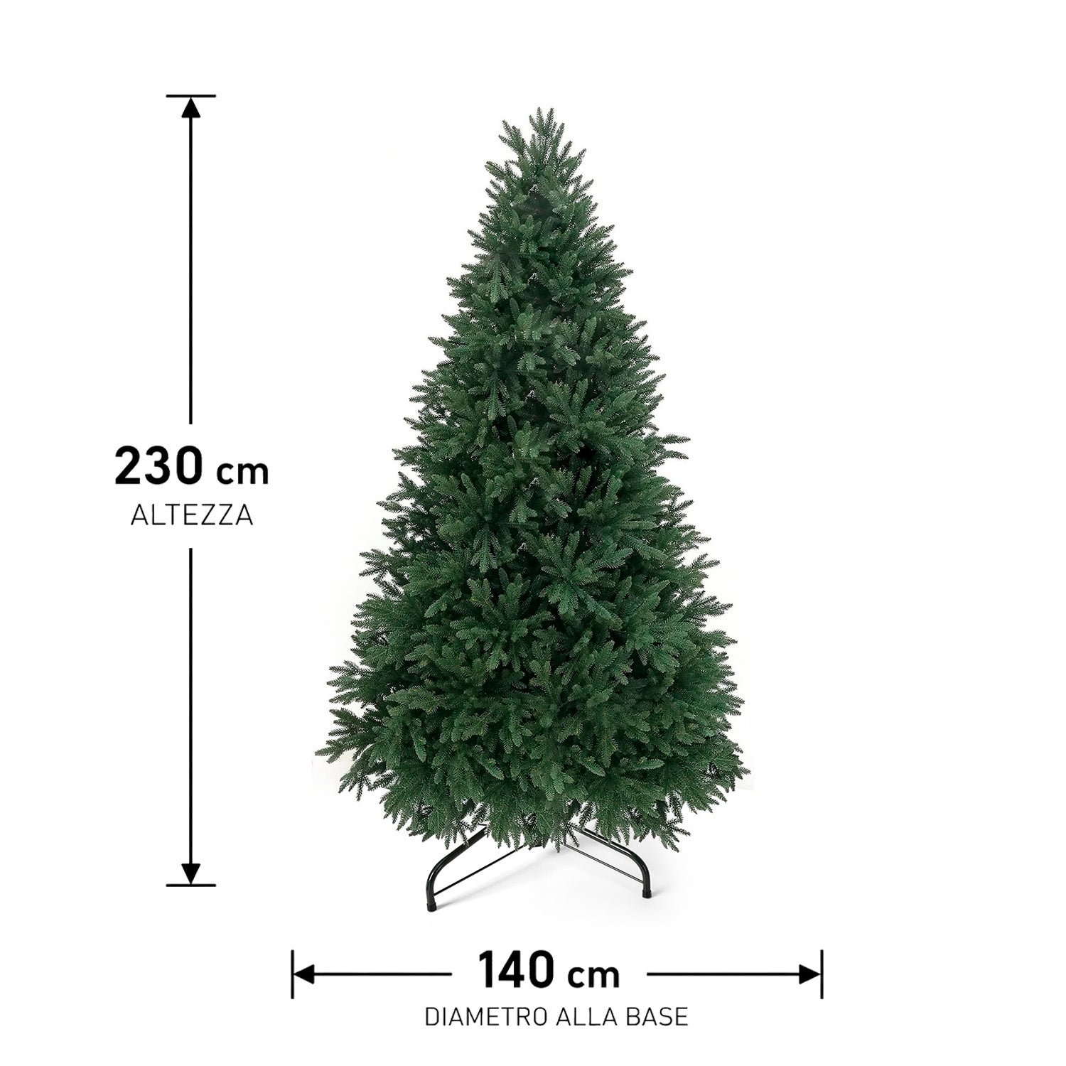 VESTIAMO CASA GRAN NATALE - Albero di Natale Artificiale Nordico in PE - h230 cm diametro alla base 140 cm