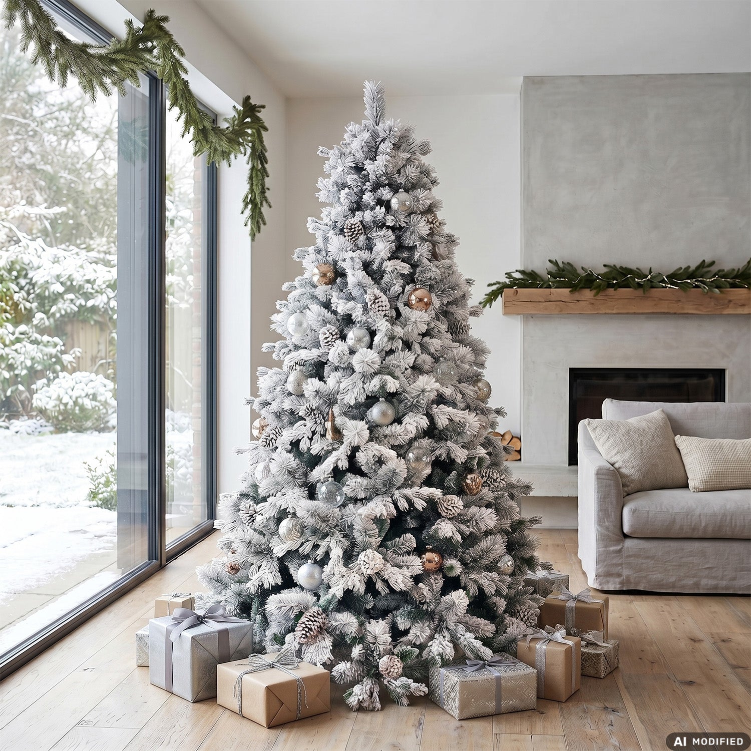 VESTIAMO CASA GRAN NATALE - Albero di Natale Artificiale Innevato Monte Pamir - h230 cm diametro alla base 156 cm