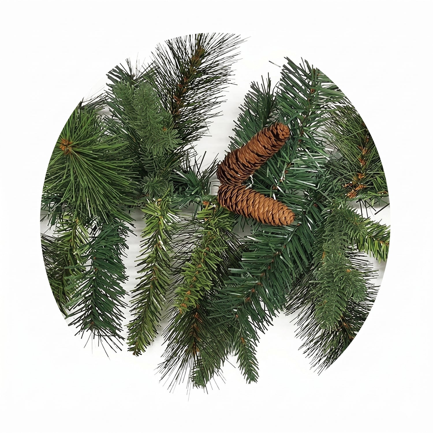 VESTIAMO CASA GRAN NATALE - Ghirlanda Natalizia Artificiale Verde 170 Rami con Pigne Lunghezza 270 cm