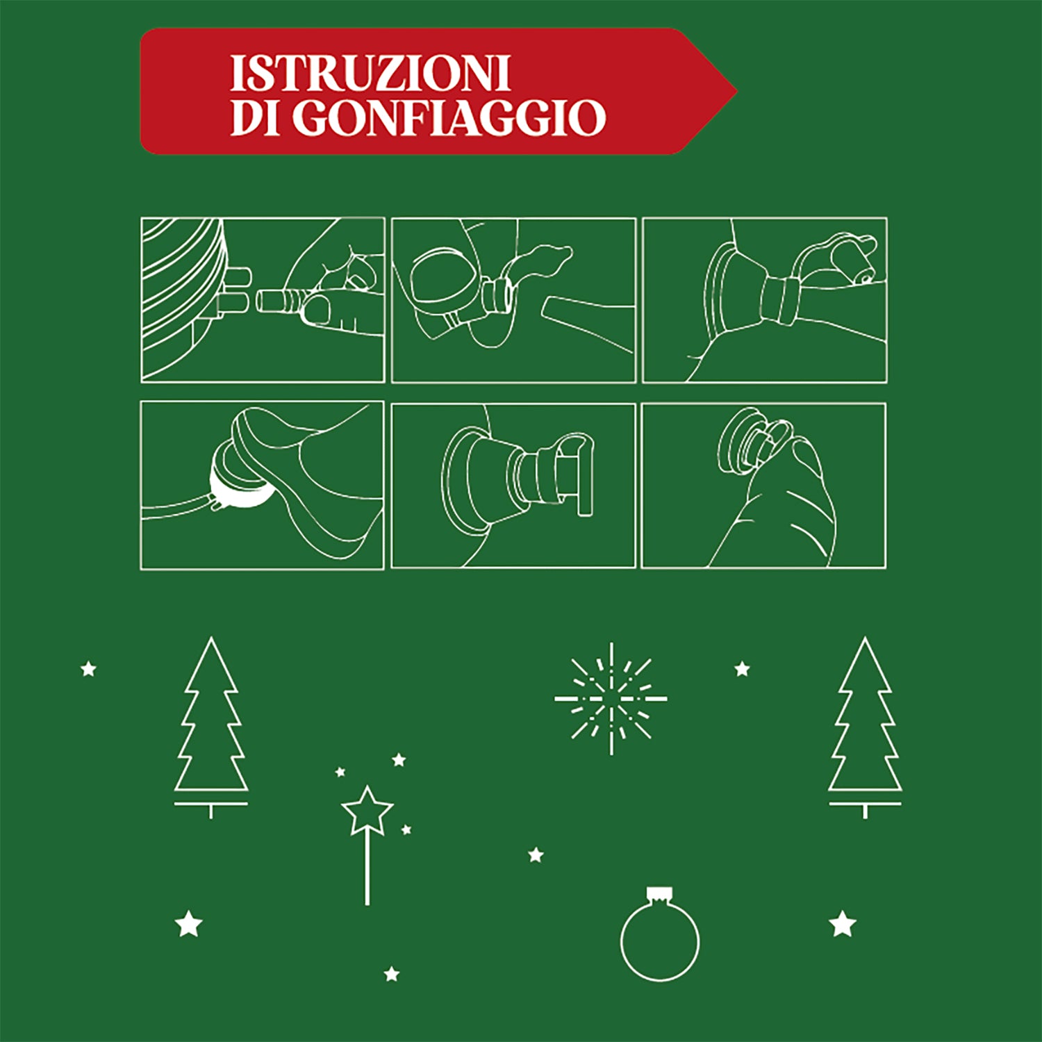 VESTIAMO CASA GRAN NATALE - Palla Natalizia Gonfiabile Babbo Natale diametro 50 cm