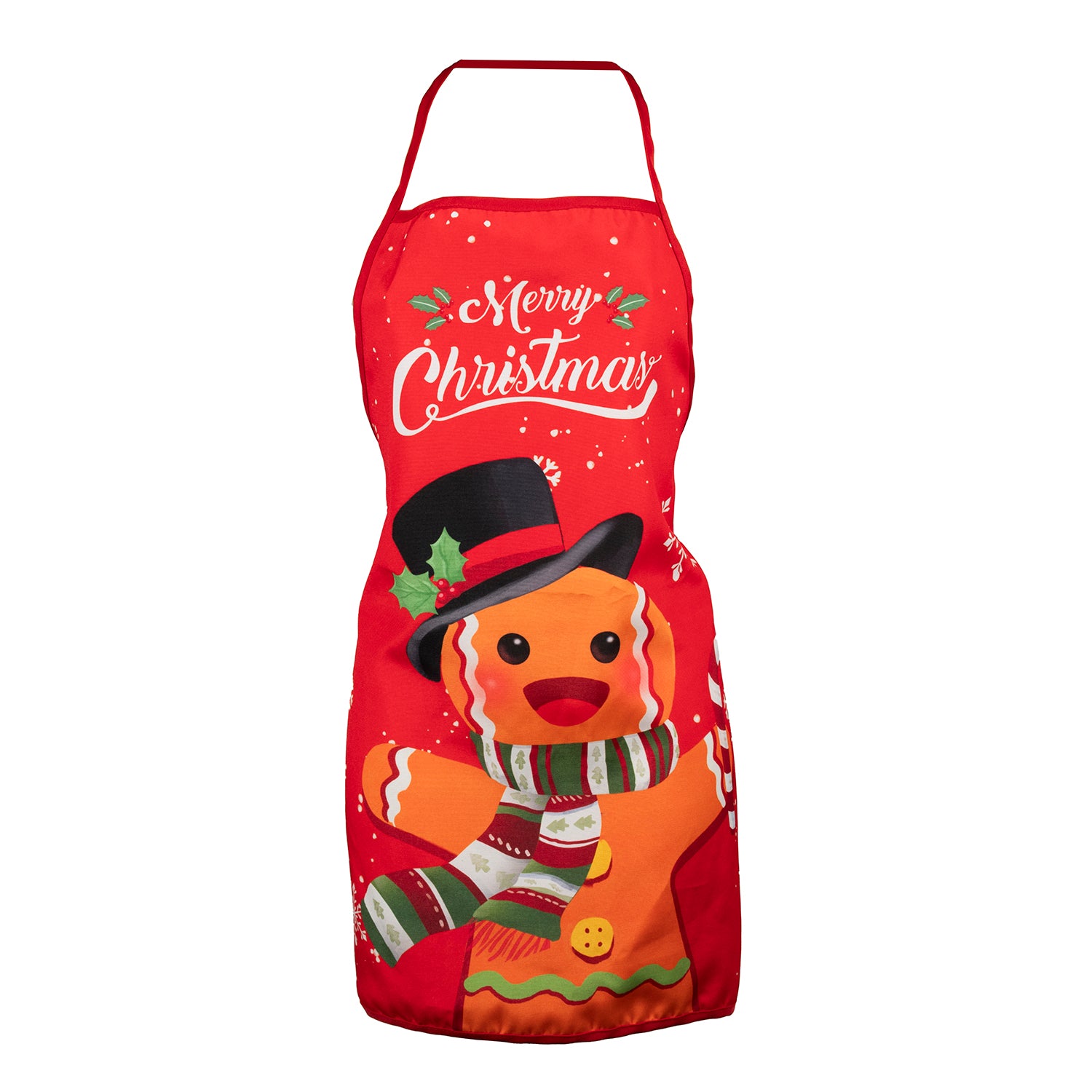 BETESSIN Grembiule Natalizio In Lino – Rosso E Verde Con Ghirlanda E Scritta Merry Christmas, Taglia 78x55cm