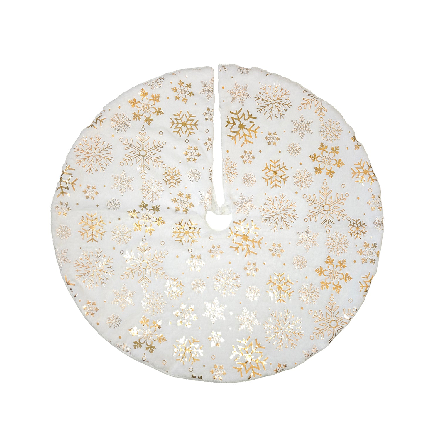 VESTIAMO CASA GRAN NATALE - Copribase Albero Natale Bianco Oro diametro 90 cm