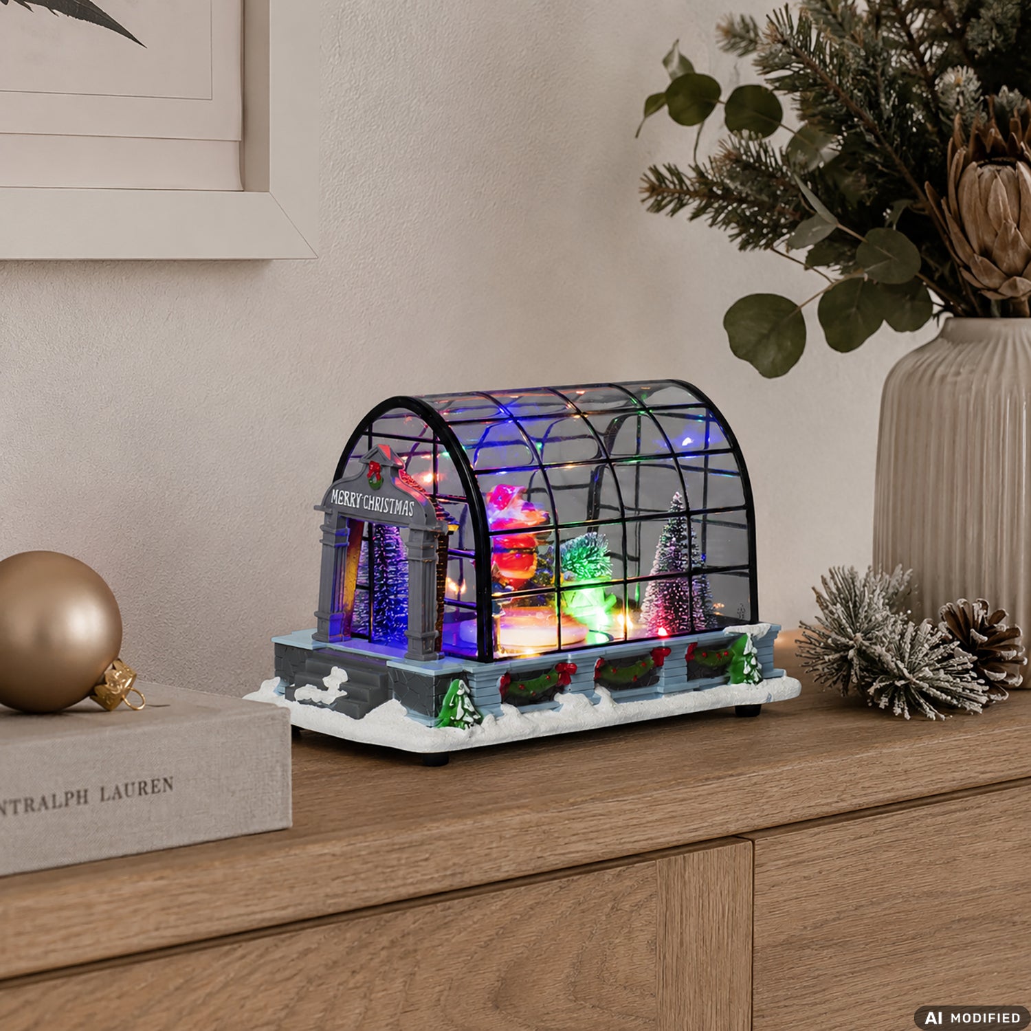 VESTIAMO CASA GRAN NATALE - Serra Natalizia con Movimento, LED e Musica h15 cm